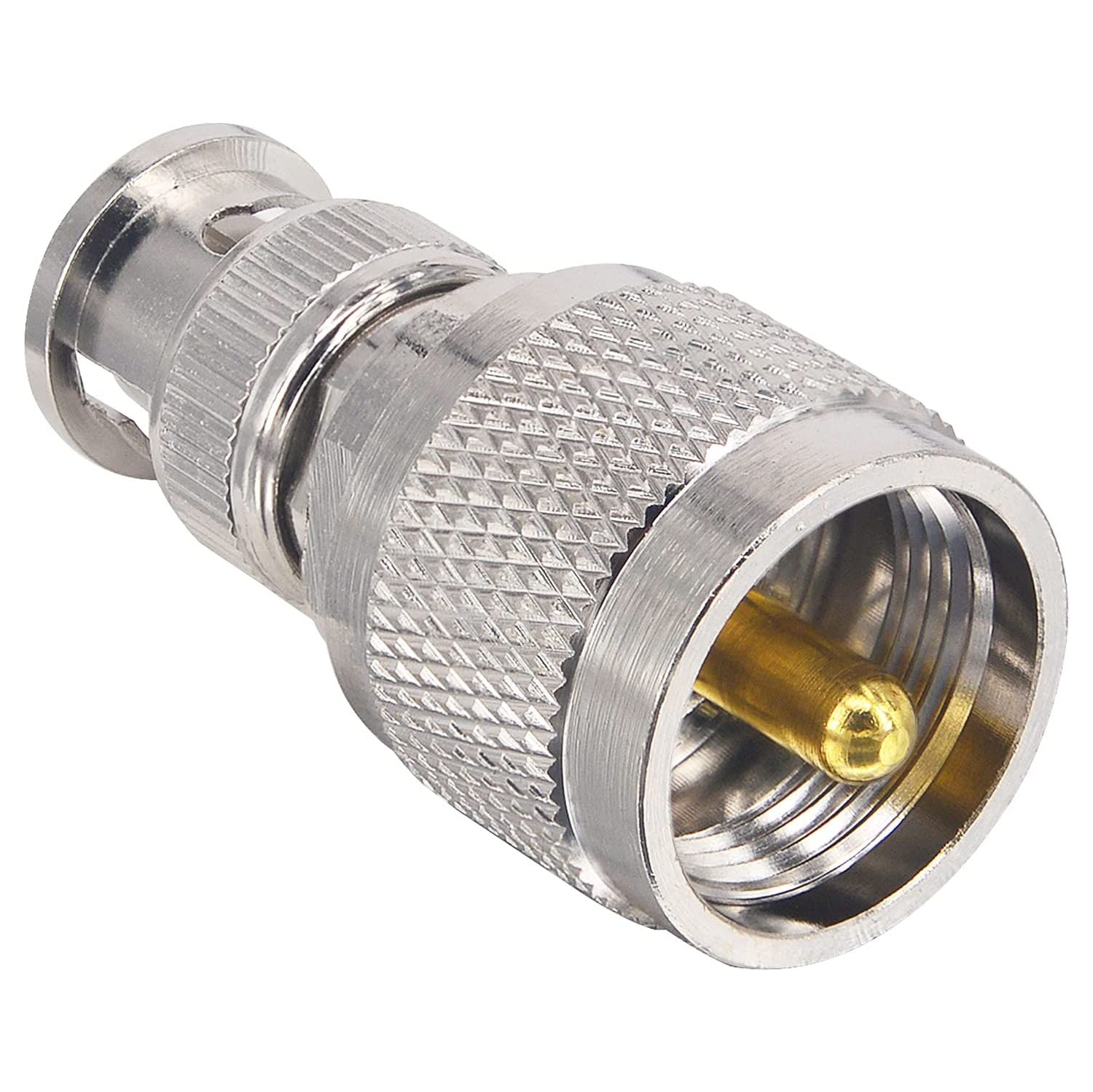 2pcs BNC to UHF RF Coaxial Adapter BNC Male to UHF Male PL259 Connector UHF PL-259 SO-239 to BNC Converter for Radios/Antennas/Scanners/HF