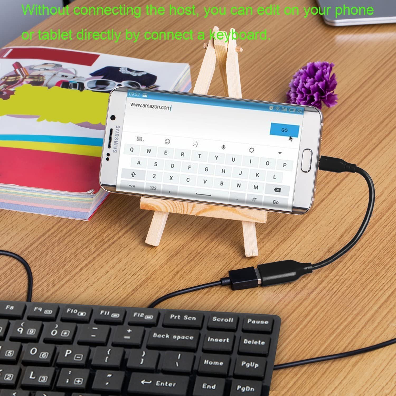 Micro USB 2.0 OTG Cable On The Go Adapter Male Micro USB to Female USB for Samsung S7 S6 Edge S4 S3, LG G4, DJI Spark Mavic Remote Controller,