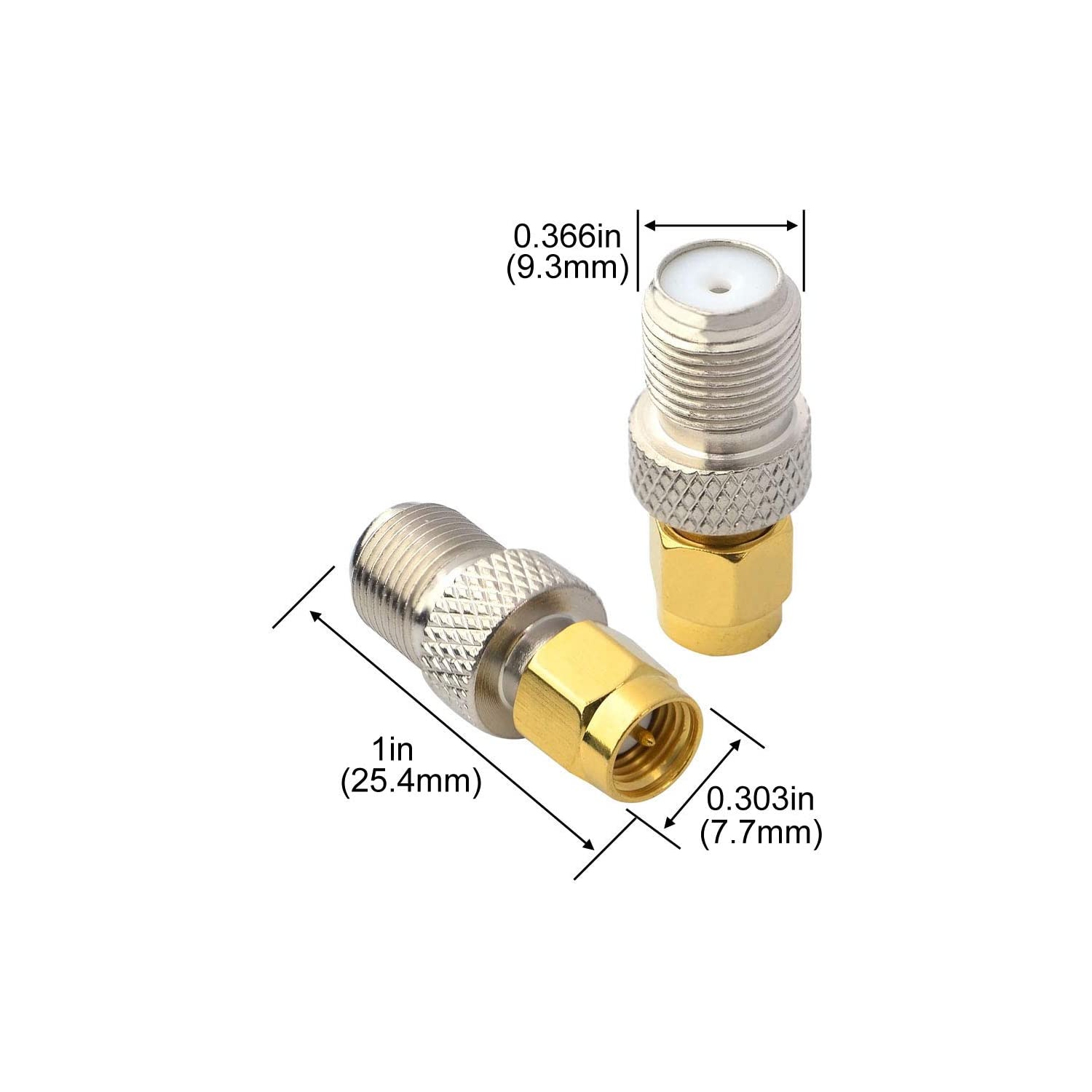 Connecteur de câble coaxial SMA à F Adaptateur coaxial SMA connecteur SMA mâle à femelle pour périphériques d’antenne LAN/LMR sans fil/Câble coaxial