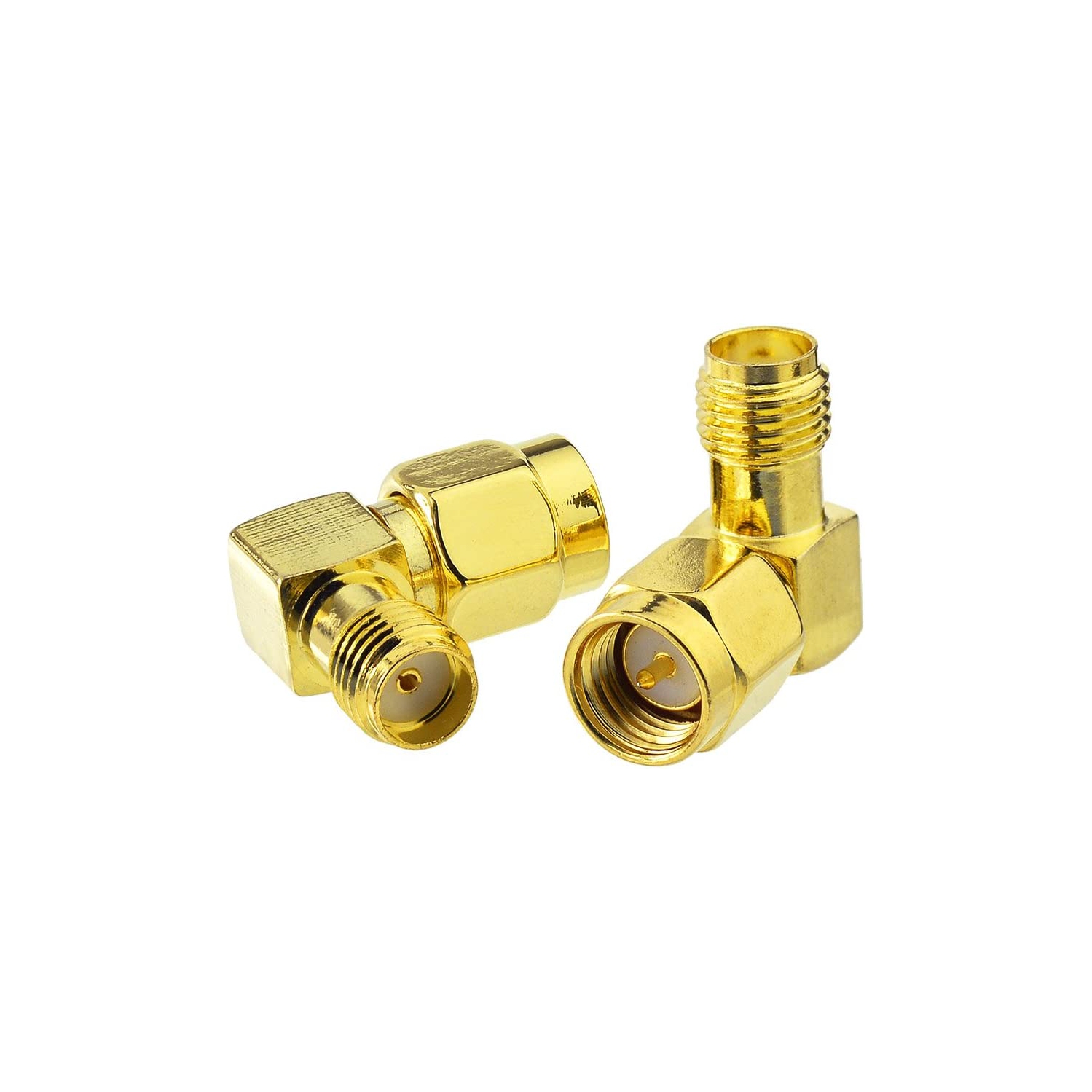 SMA 90 Degree Adapter, SMA Male to Female Coax Adapter Elbow for Radio, FPV Antenna, Transmitter etc. 5pcs