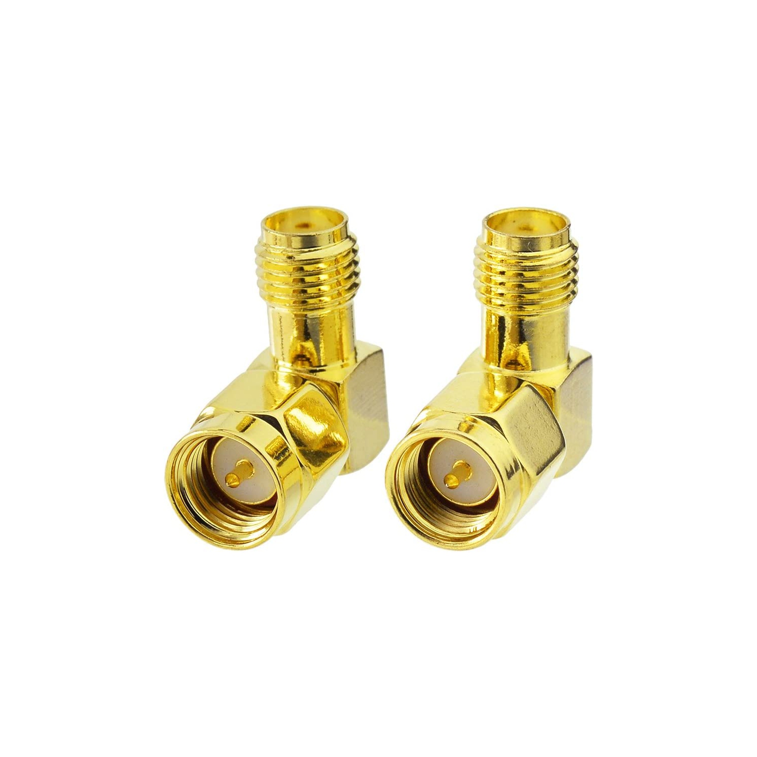 SMA 90 Degree Adapter, SMA Male to Female Coax Adapter Elbow for Radio, FPV Antenna, Transmitter etc. 5pcs