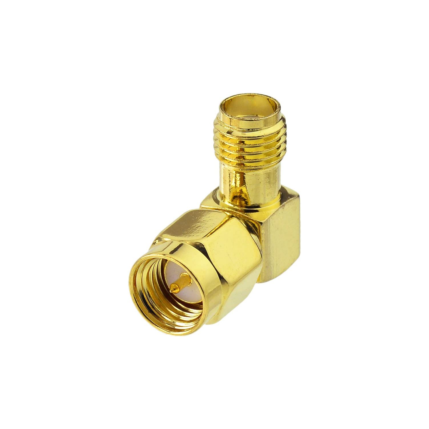 SMA 90 Degree Adapter, SMA Male to Female Coax Adapter Elbow for Radio, FPV Antenna, Transmitter etc. 5pcs