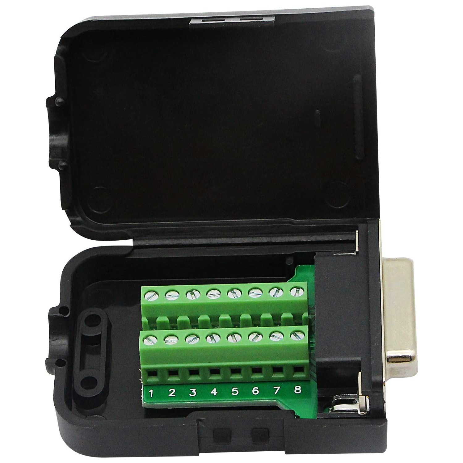 DB15 Breakout Connector, DB15 D-SUB Female Solderless Serial to Screw Wiring Terminal Signal Module Breakout PCB Board with Plastic Case & Screws