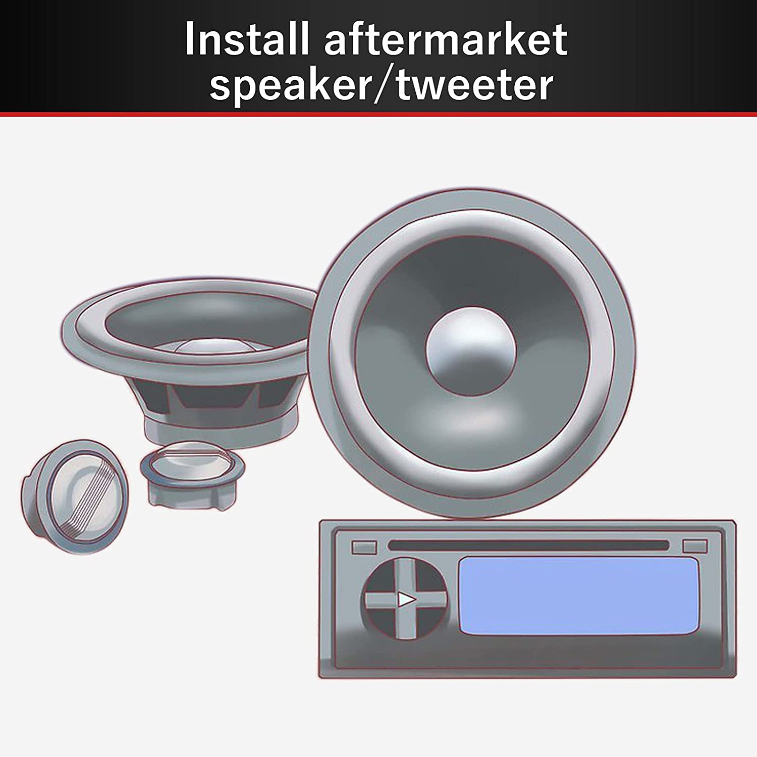 Car 4 Door Speaker Wire Harness Connector Replacement for 2000-2014 Ford F150/250 Escape, Mustang, Mercury, 2005-2013 Mazda 3 6