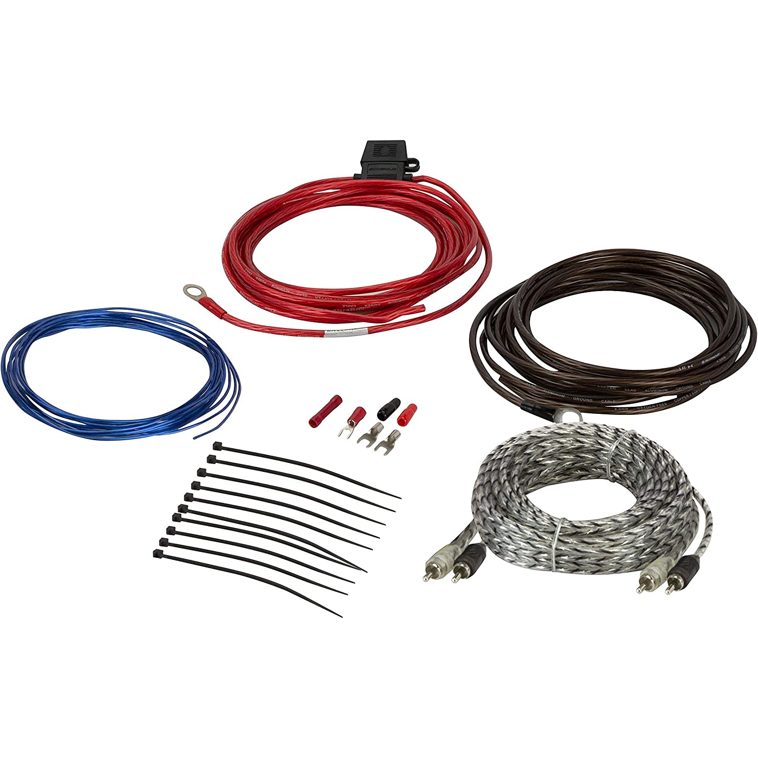 Scosche Install Centric ICAK12 True 12 Gauge Hybrid OFC 2-Channel High Current Amplifier Wiring Kit Accessory Installation Wiring Kit for Boat,