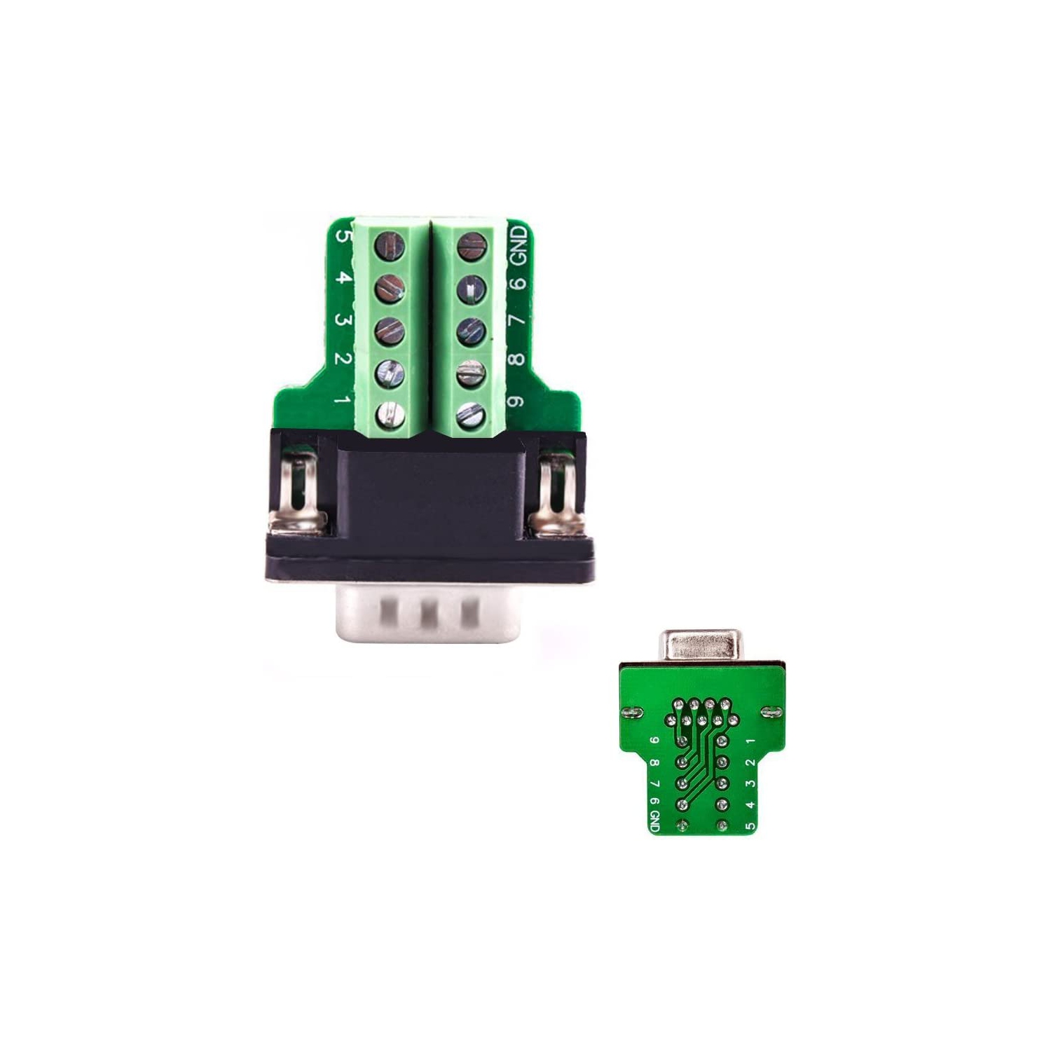 DB9 Breakout Connector to Wiring Terminal RS232 D-SUB Male Serial Adapters Port Breakout Board Solder-Free Module with case