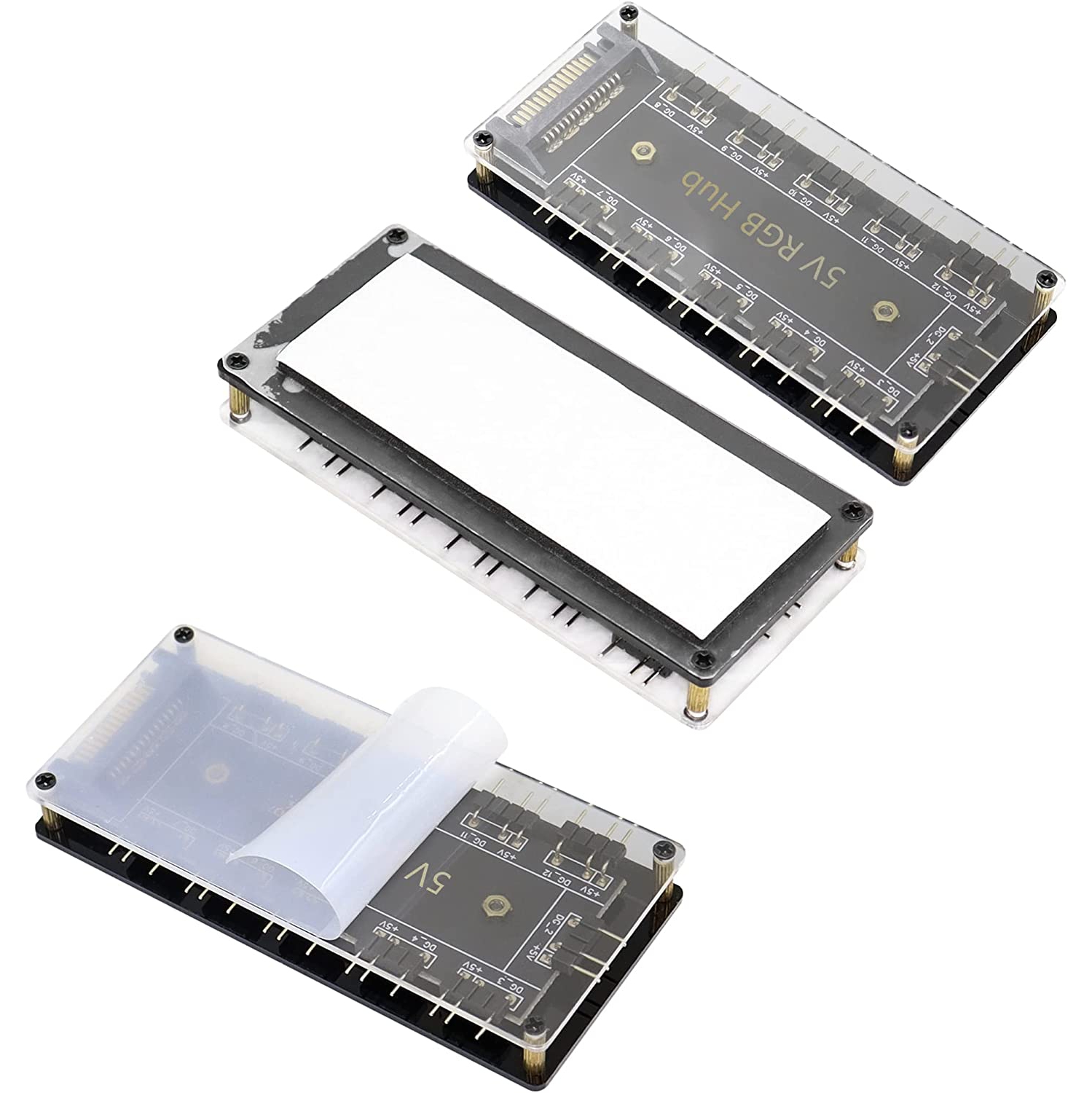 5V 3Pin RGB LED Splitter 10-Port 3Pin LED Hub Controller with 50CM Extension Cable