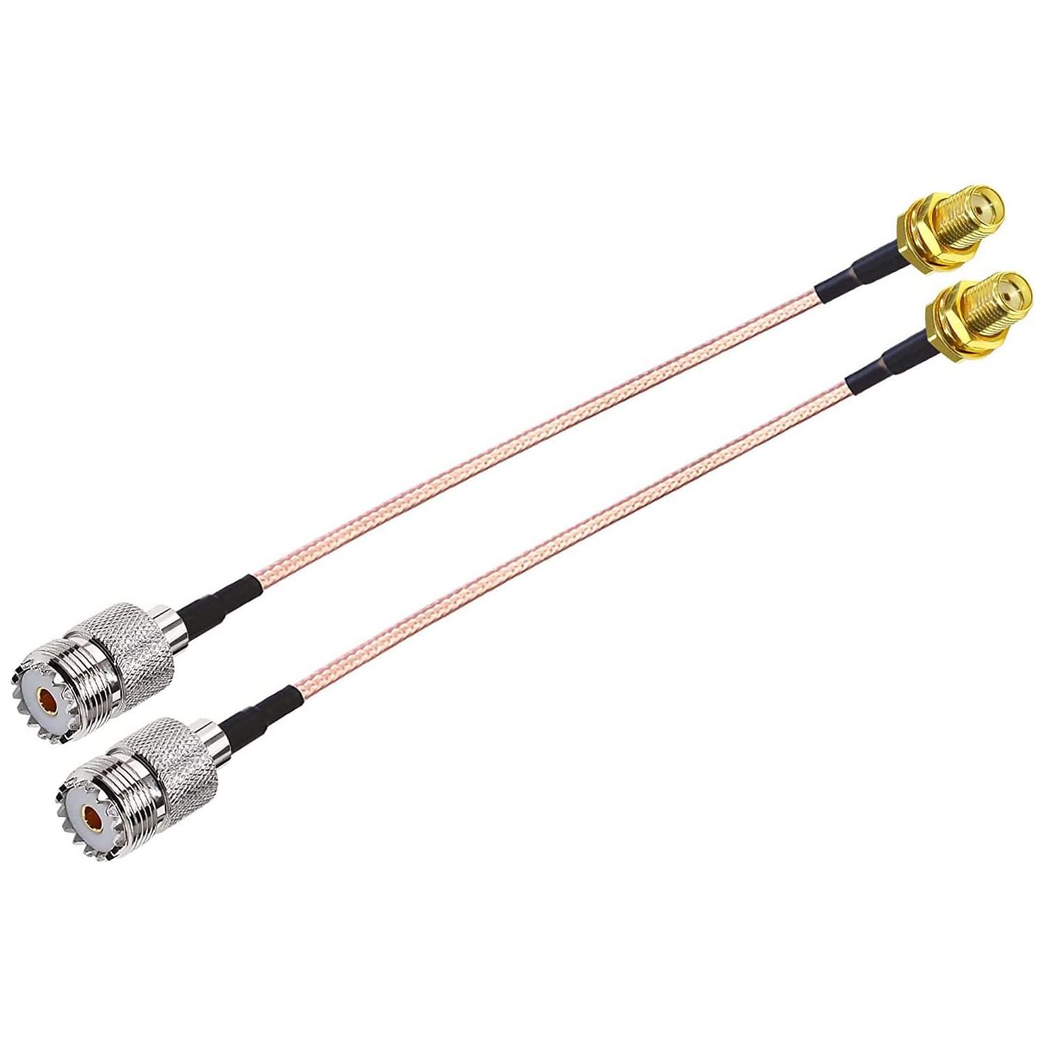 Handheld Antenna Cable for Wouxun Baofeng Quasheng Linton - Adapter for UHF Base and Mobile Antennas - SMA Female to UHF SO-239 Female Connectors 6''