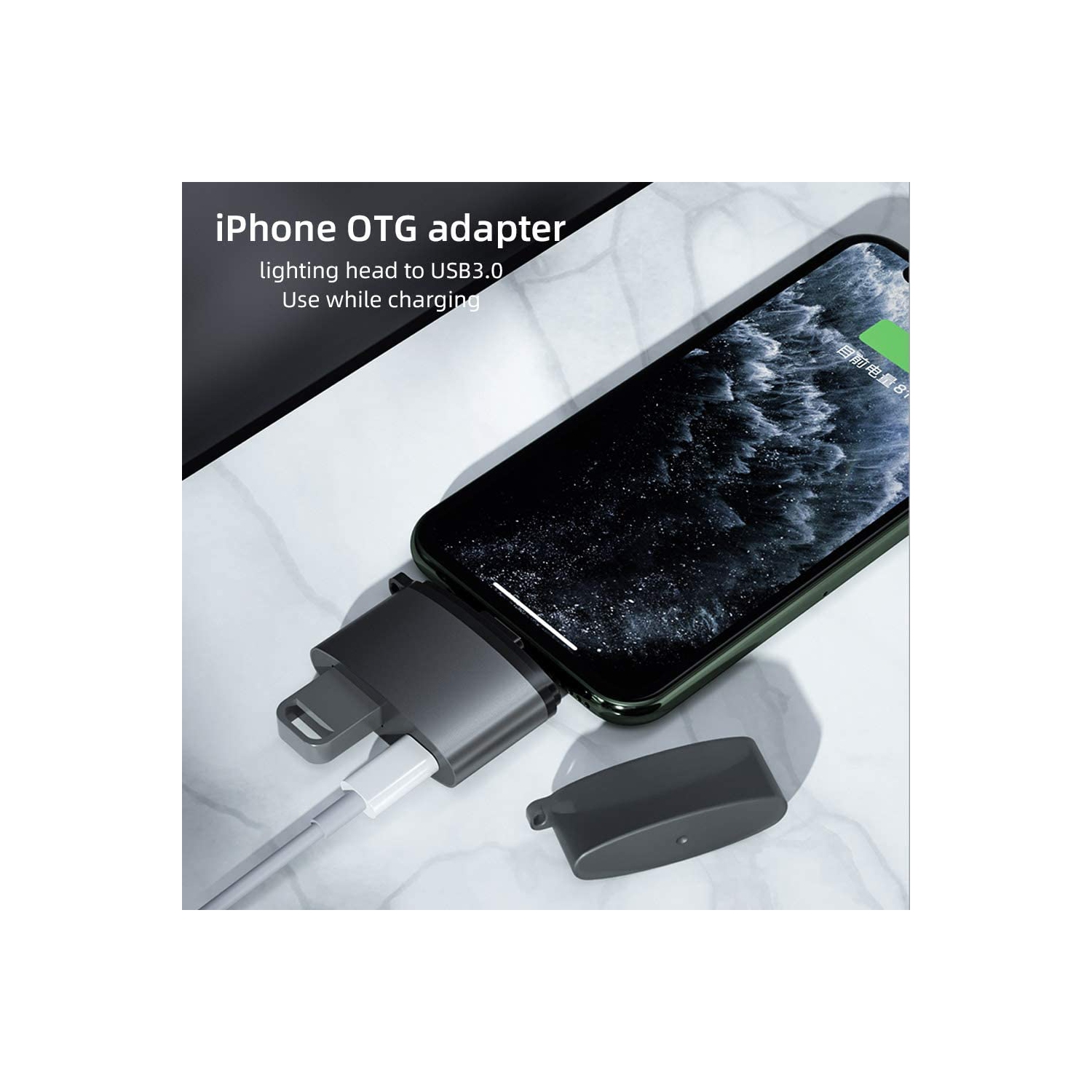 USB Camera Adapter,USB 3.0 Female OTG Adapter Compatible with Phone/Pad,Portable USB Adapter for Phone with Charging Port,Support Connect Camera,Card