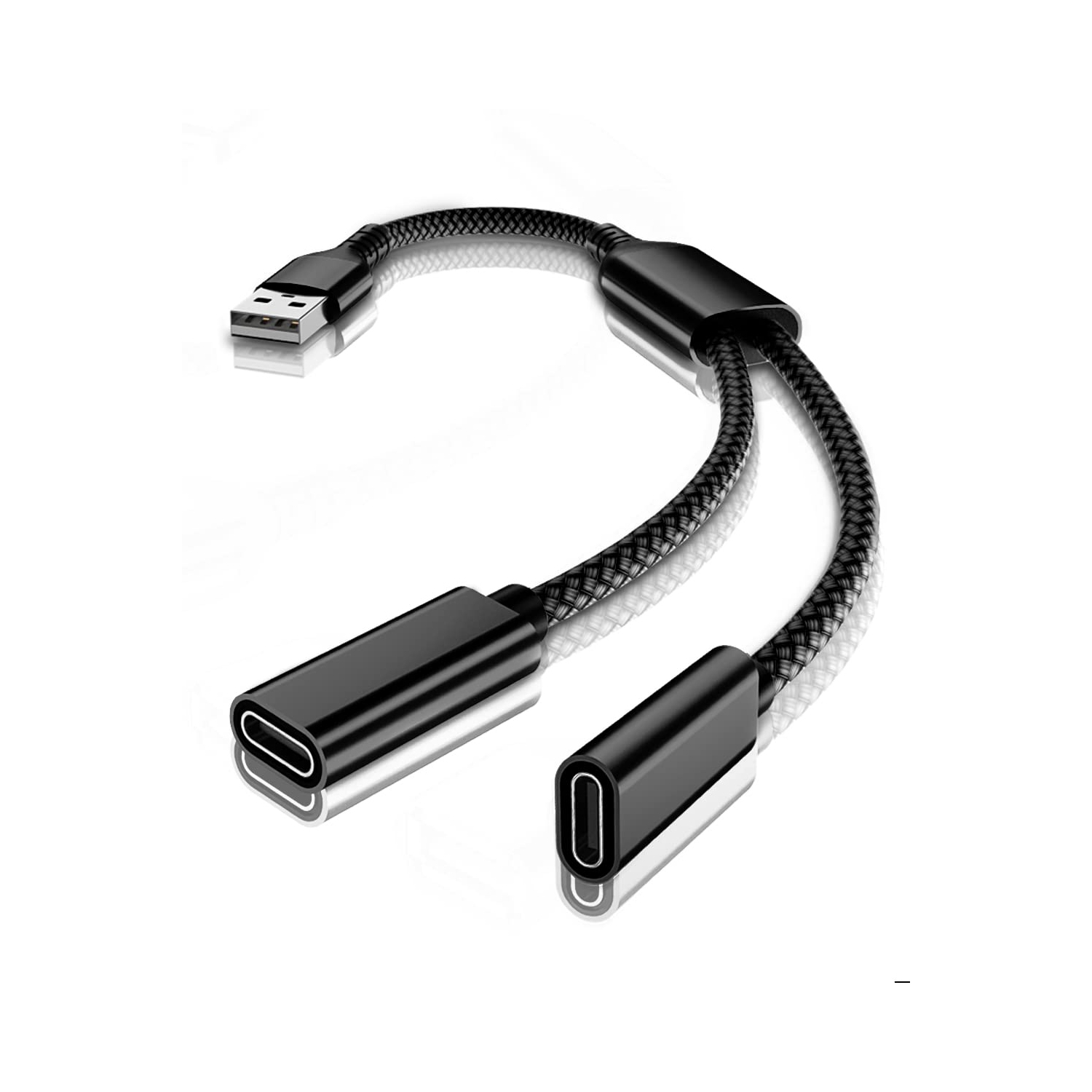 USB Male to Double USB C Female Adapter,Type A Charger Cable Dual Two Splitter for MagSafe,Apple Watch iWatch Series 7,iPhone 11 12 13 Pro