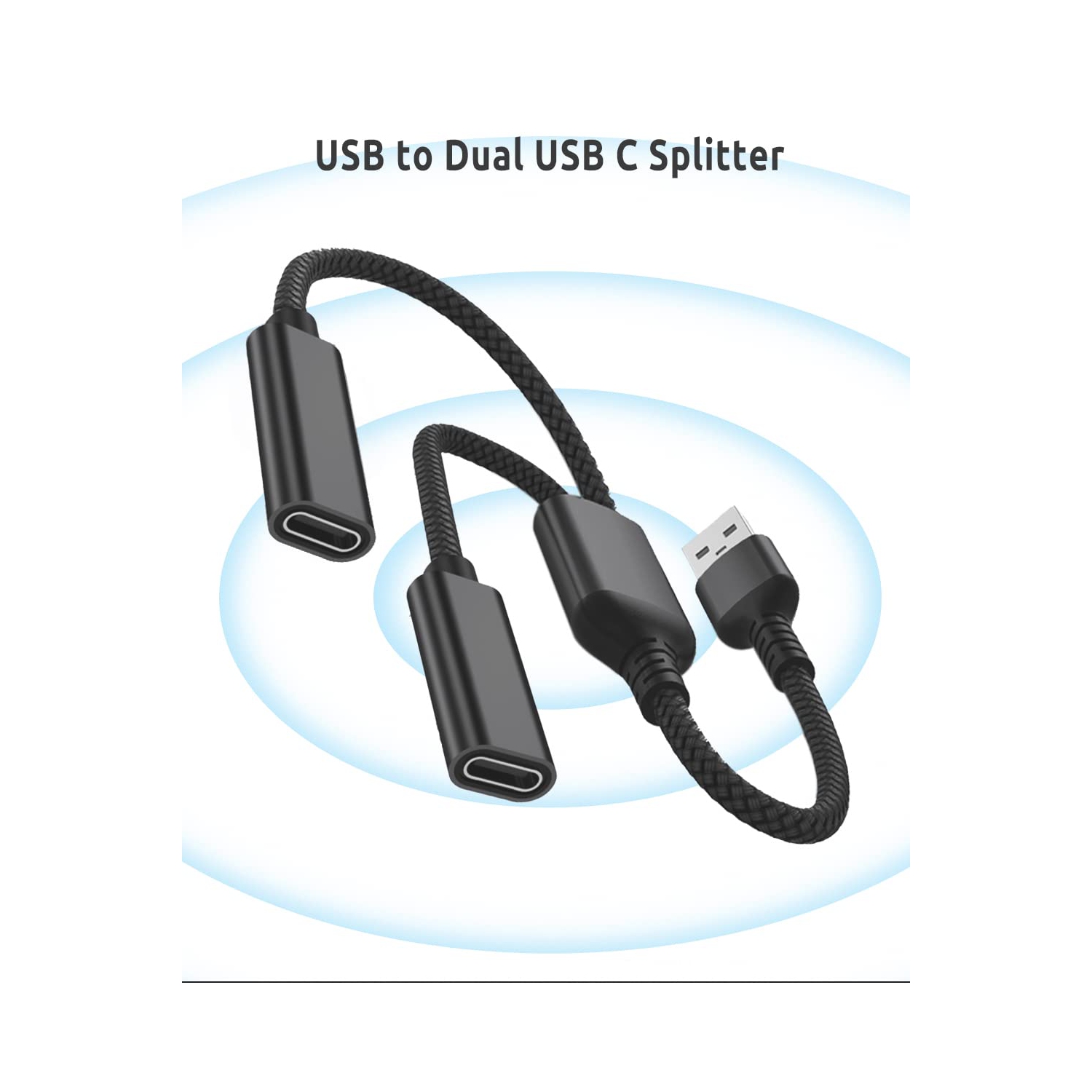 USB Male to Double USB C Female Adapter,Type A Charger Cable Dual Two Splitter for MagSafe,Apple Watch iWatch Series 7,iPhone 11 12 13 Pro