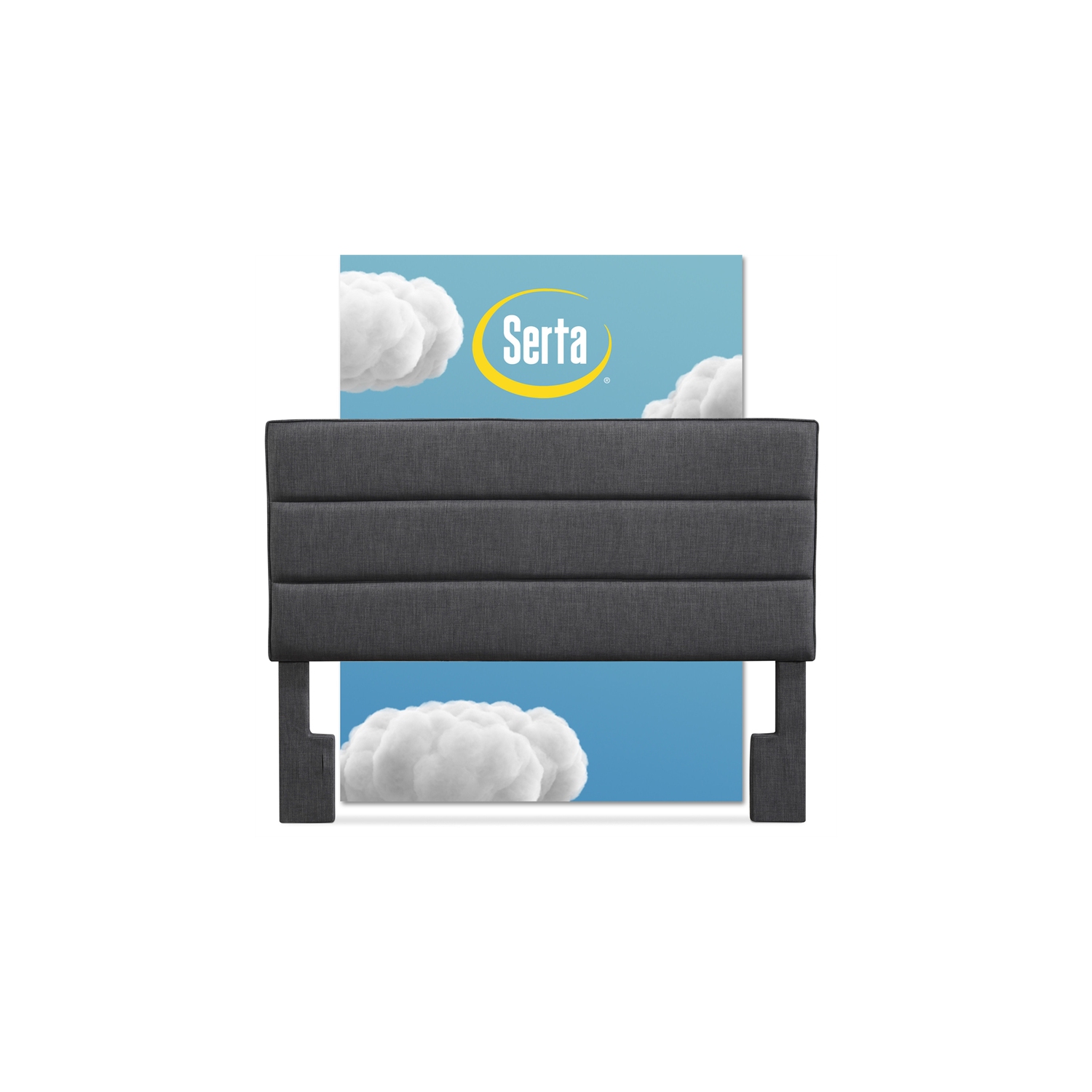 Tête de lit rembourrée Palisades de Serta pour grand lit - Gris anthracite