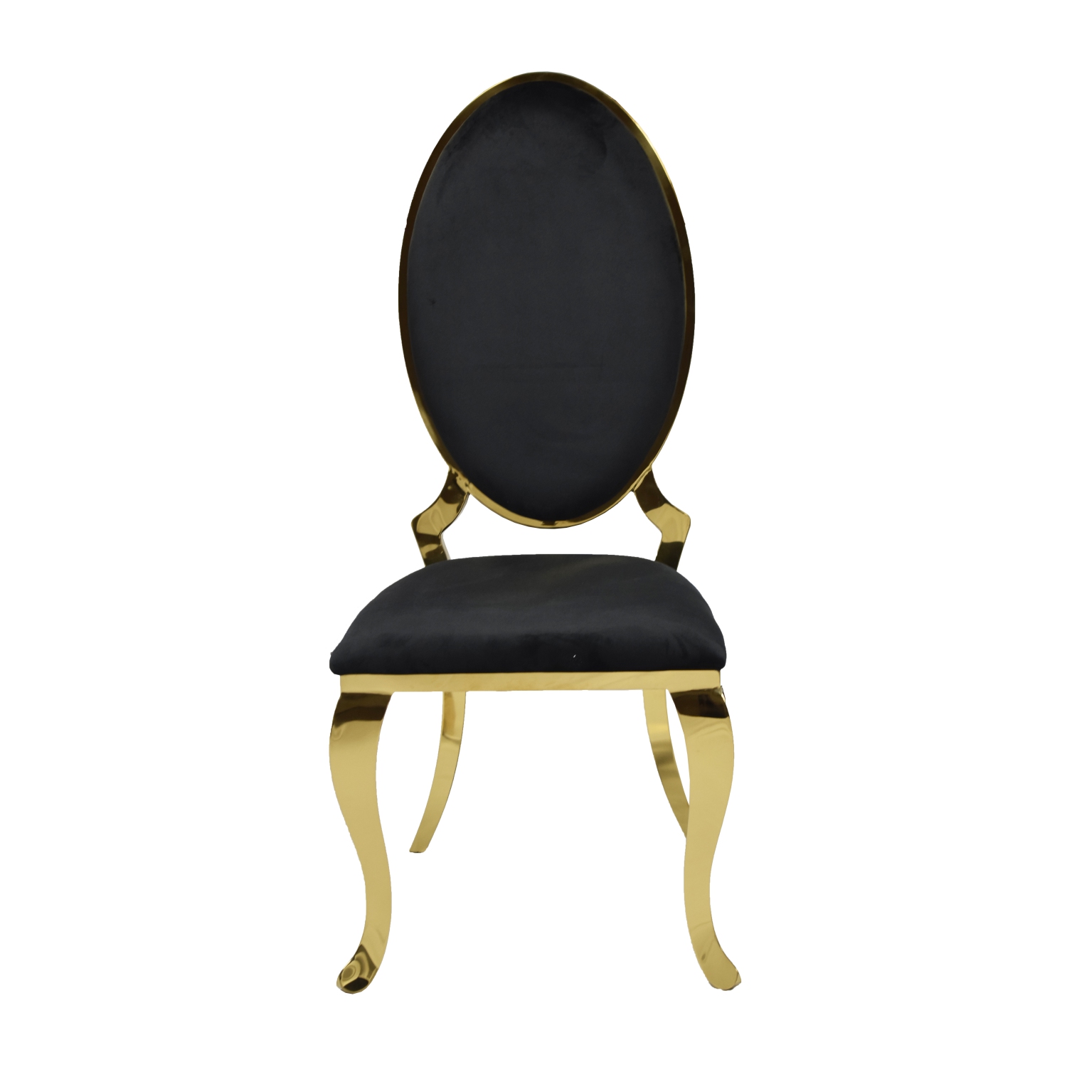 Black Velvet Gold Ice Dining Chair with Golden Stainless Steel Frame and Legs - Free shipping in Ontario
