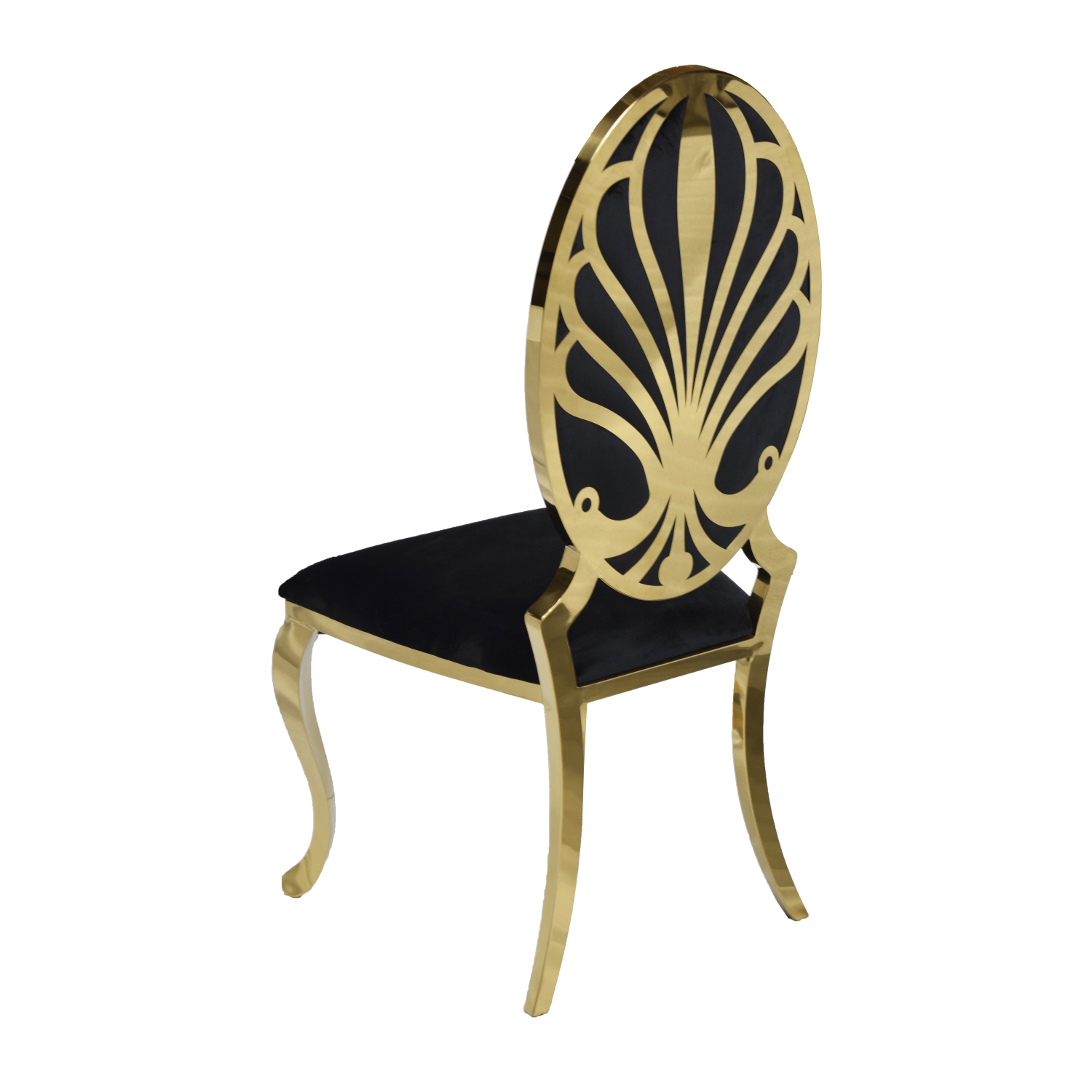 Black Velvet Gold Ice Dining Chair with Golden Stainless Steel Frame and Legs - Free shipping in Ontario