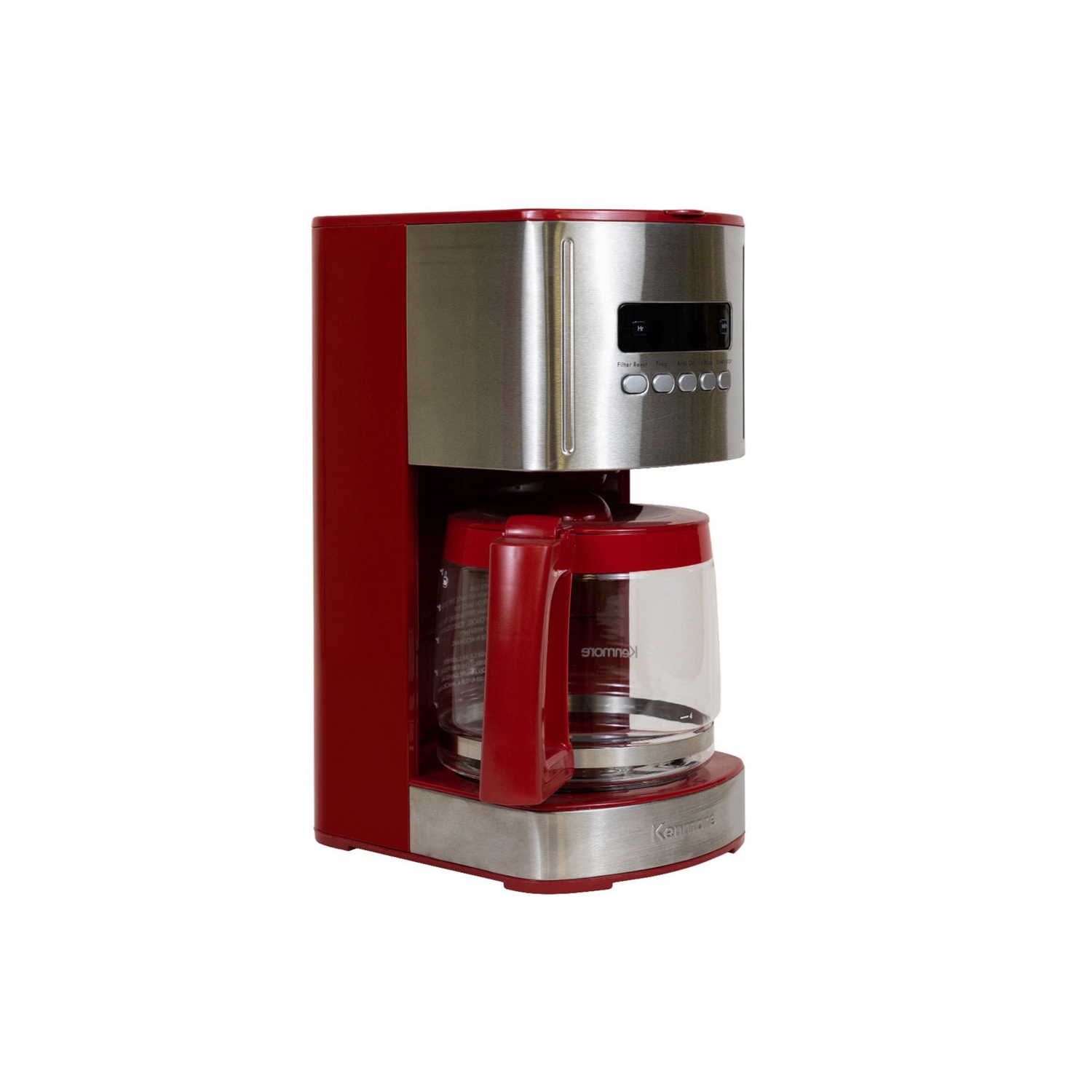 Machine à café programmable de 12 tasses Aroma Control de Kenmore - Rouge et acier inoxydable, Filtre réutilisable