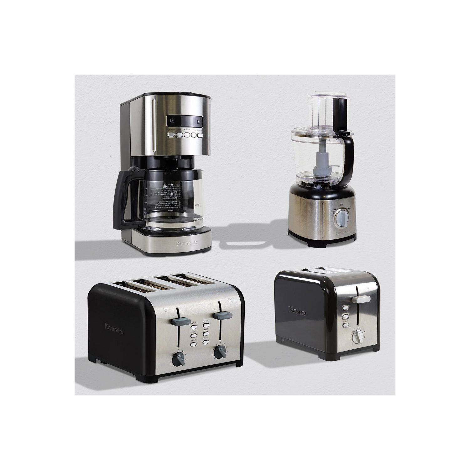 Kenmore 2-Slice Toaster, BLACK Stainless Steel, Extra Wide Slots, Bagel, Defrost, 9 Shade Settings