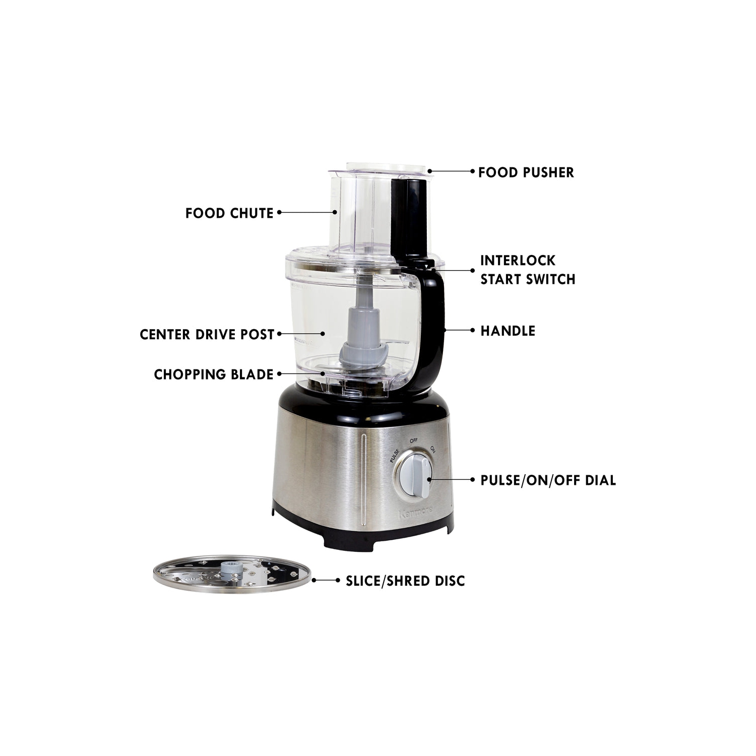 Kenmore Food Processor and Vegetable Chopper, Black