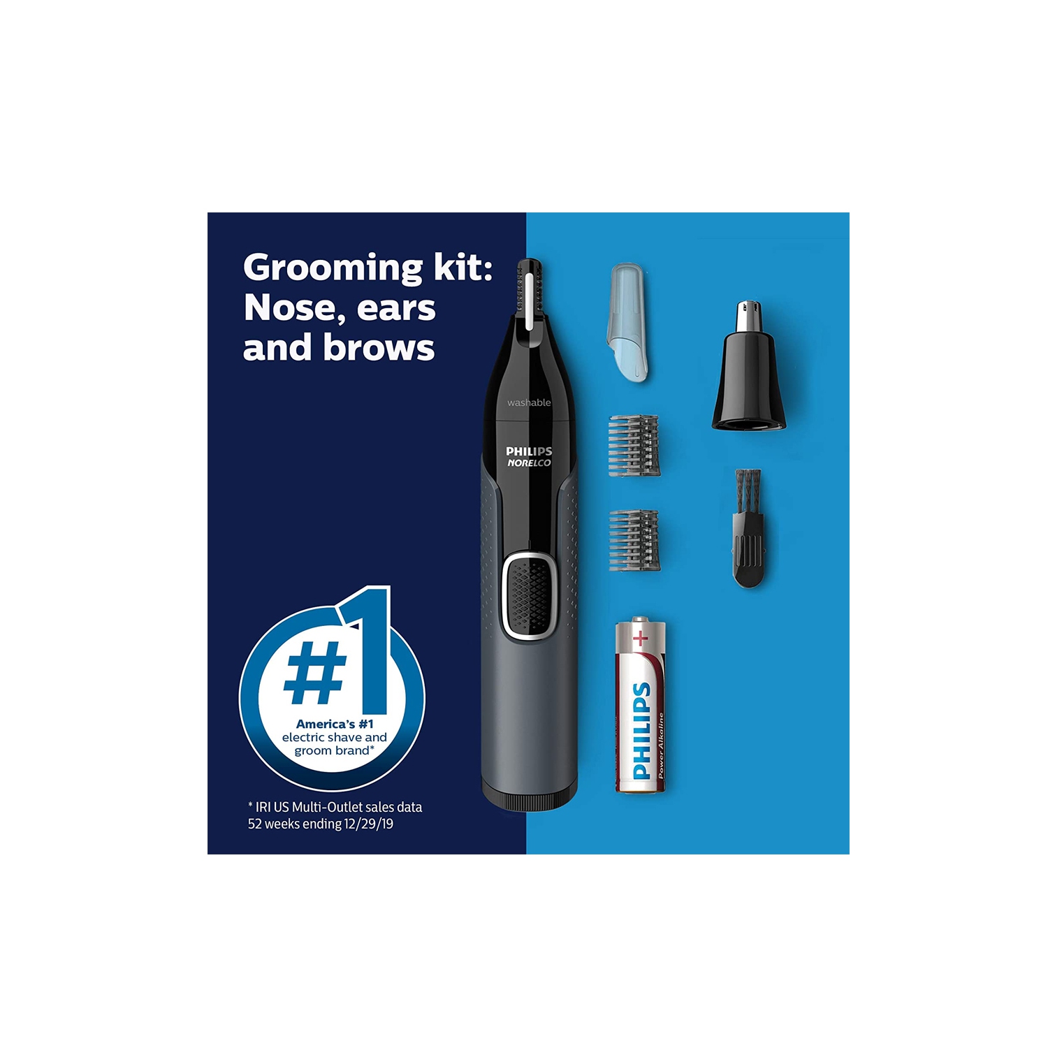 Philips Norelco Nosetrimmer 3000 For Nose, Ears and Eyebrows NT3600/42