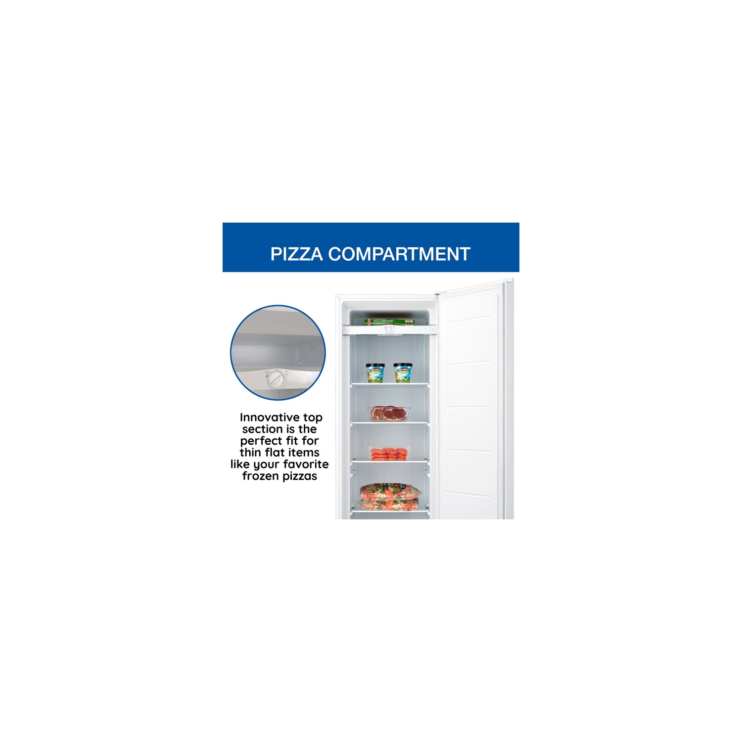 Koolatron Garage-Ready Upright Freezer 7.0 cu ft White, Low-Frost, Flat Back, Glass Shelves