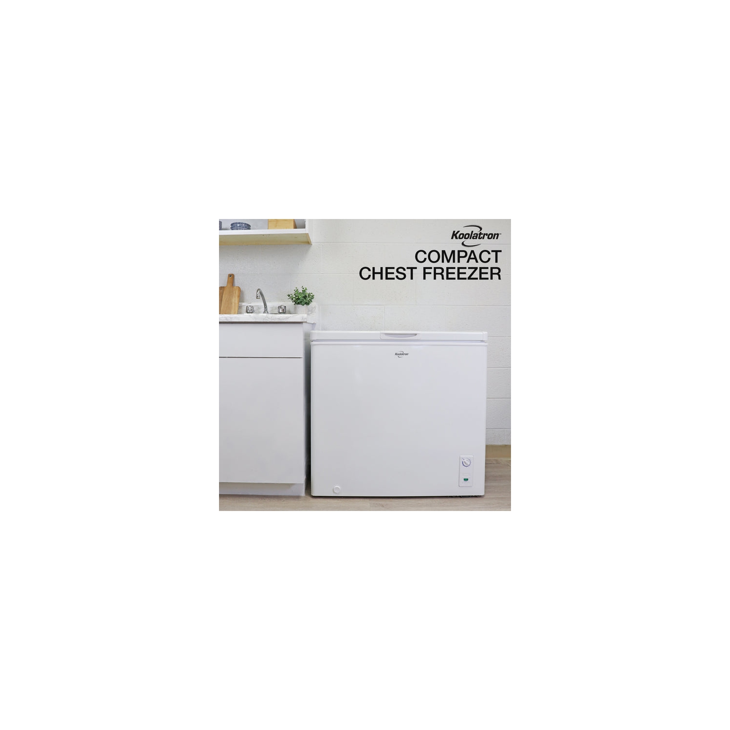 Koolatron Large Chest Freezer 7.0 cu ft, White, Energy-Efficient Manual Defrost, Flat Back