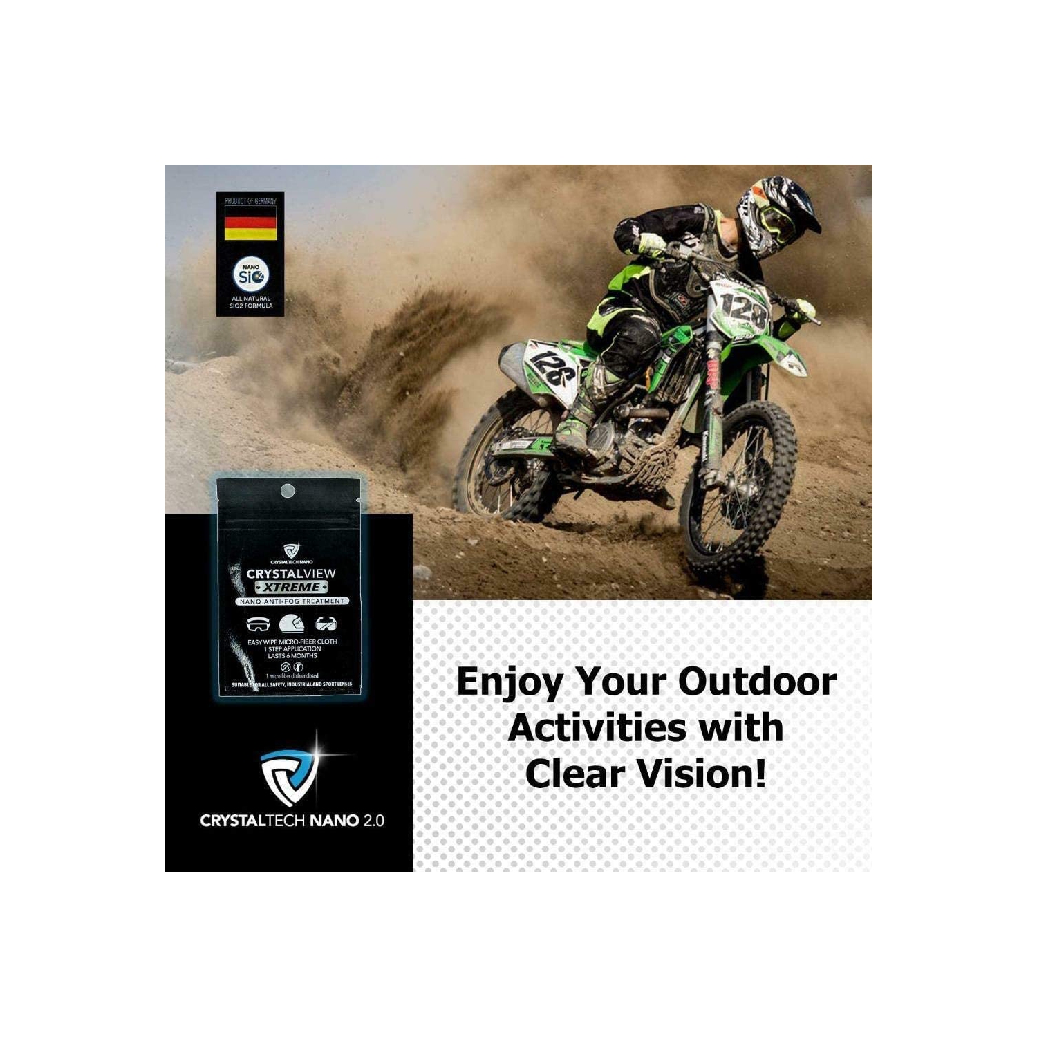 Crystaltech Crystalview Xtreme Nano Chiffon Anti-buée Gris/Noir 10PK