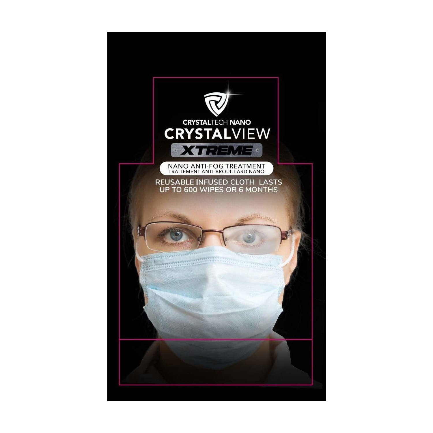 Crystaltech Crystalview Xtreme Nano Anti-Fog Cloth Grey/Black 4PK