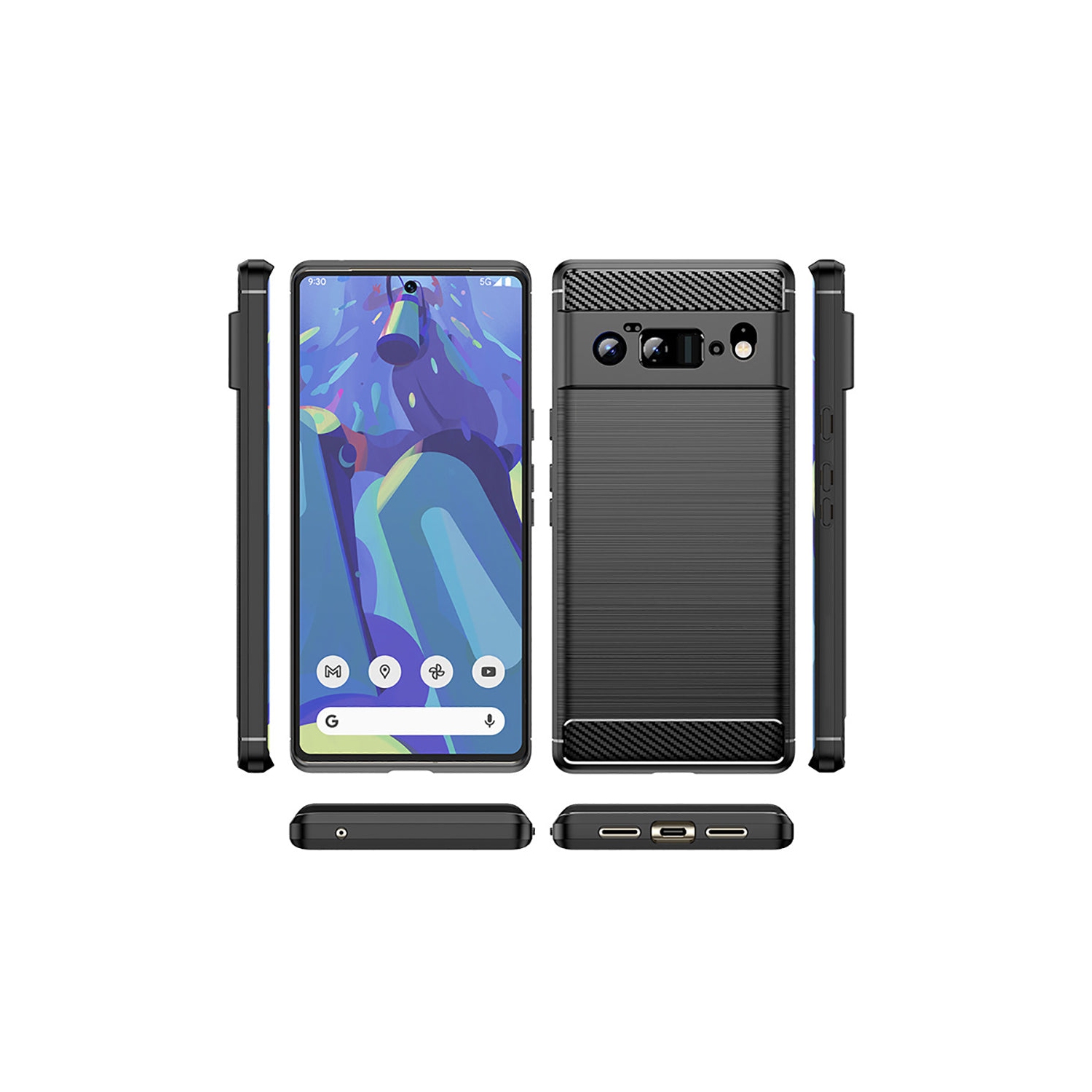 PANDACO – Étui en métal brossé gris pour Pixel 6a de Google