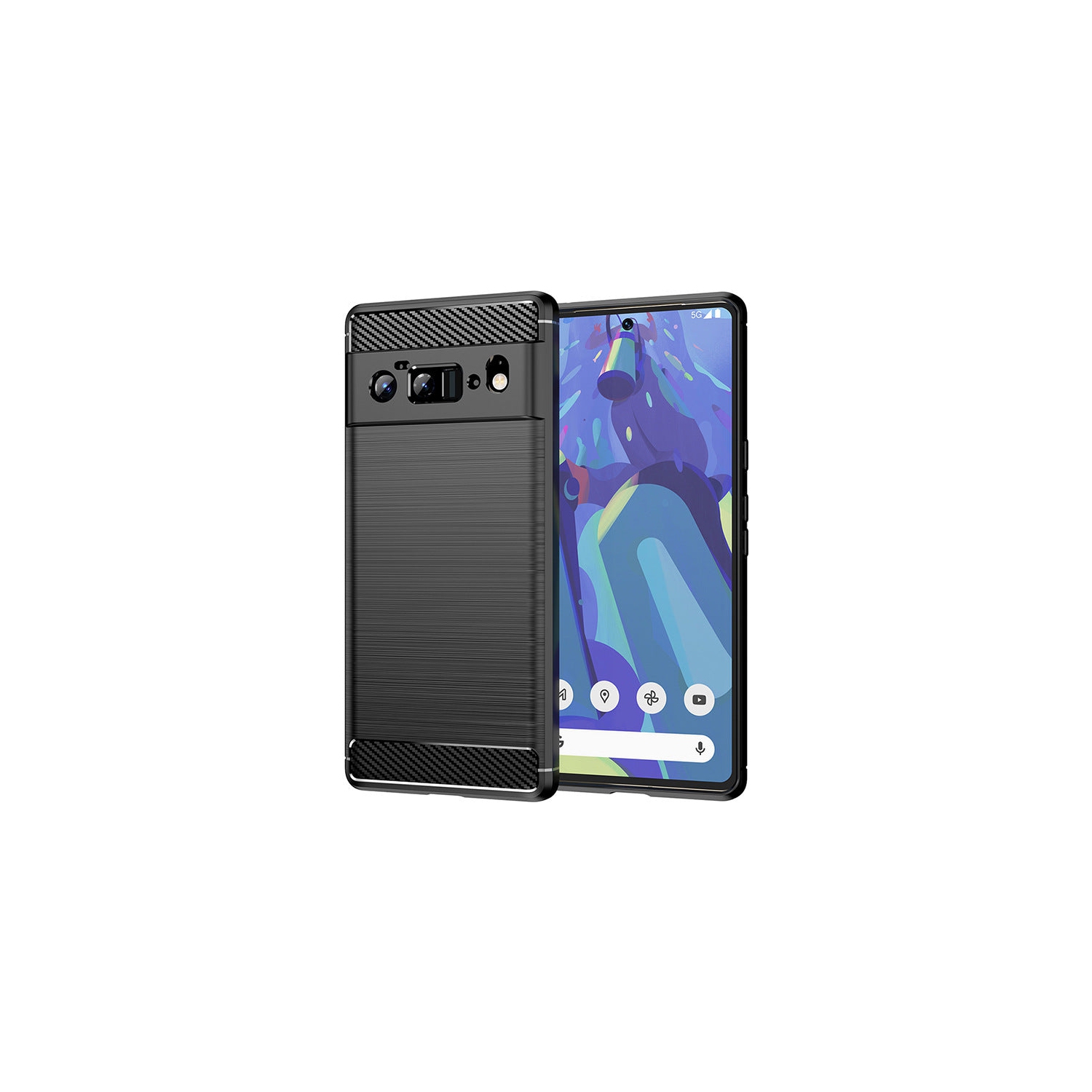 PANDACO Black Brushed Metal Case for Google Pixel 6a