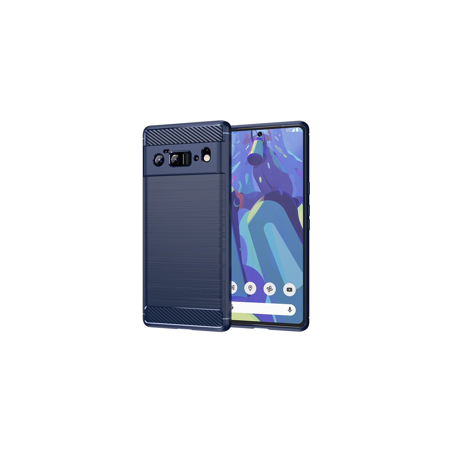 PANDACO Navy Brushed Metal Case for Google Pixel 6a