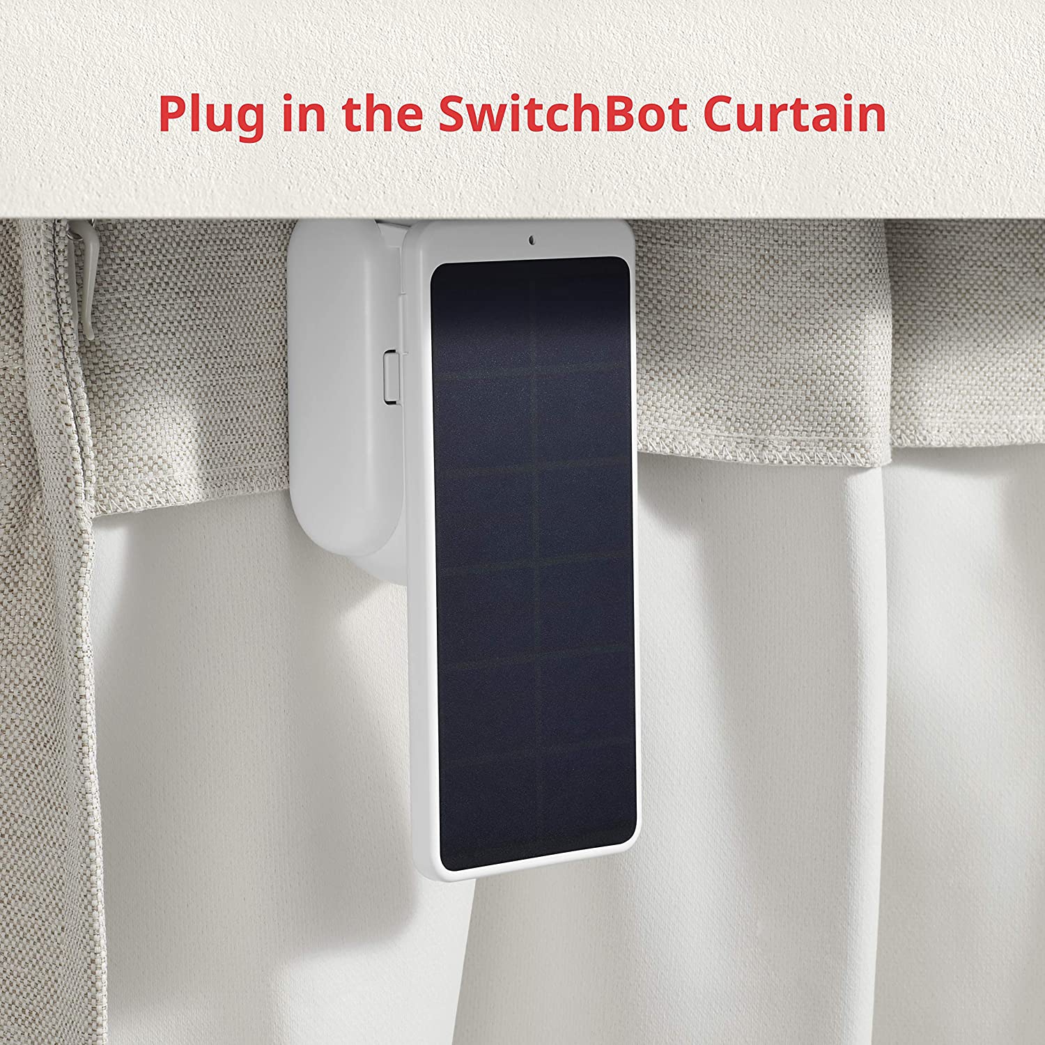 SwitchBot Solar Panel Charger for SwitchBot Curtain 1/2 | Works with U/Rod/I SwitchBot Curtain Models, Black