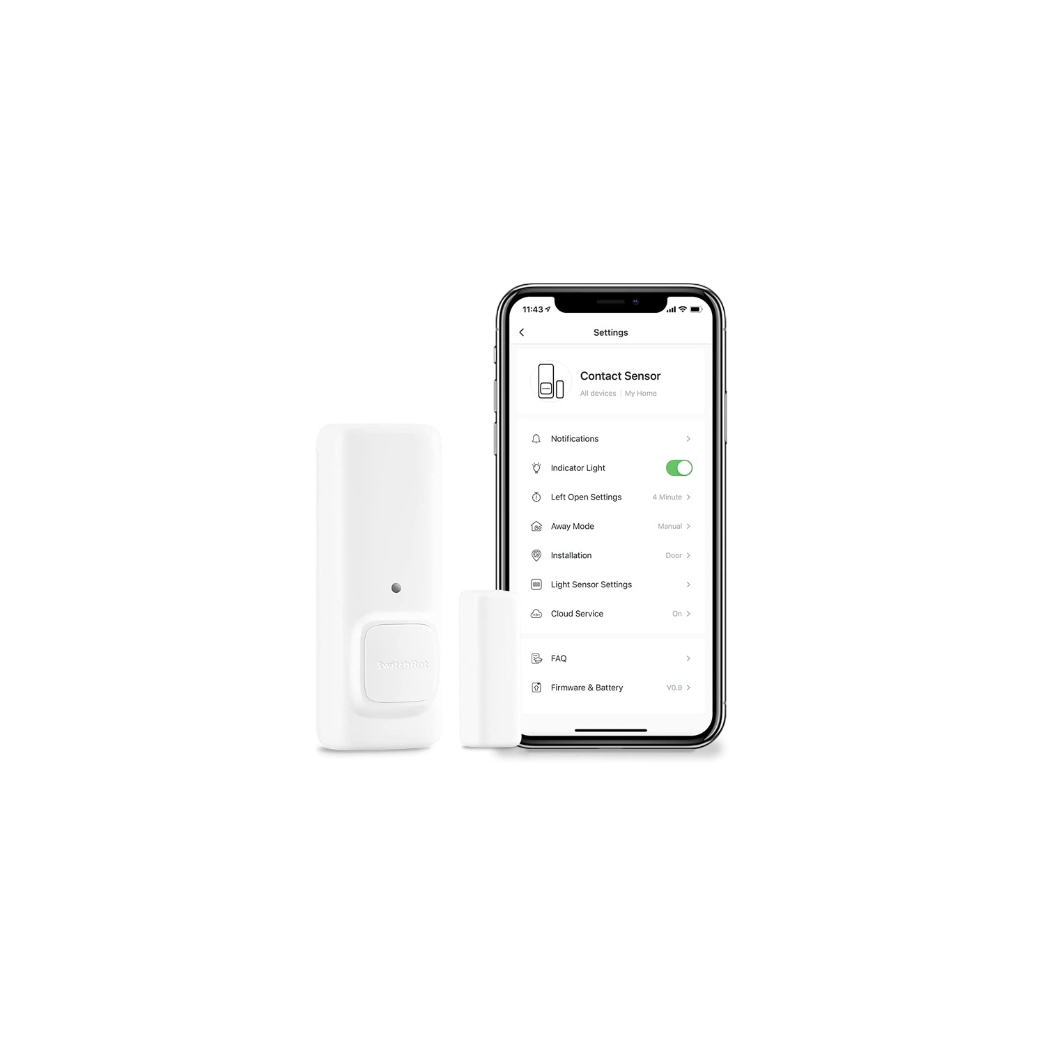 Capteur de contact SwitchBot | Alarme de fenêtre et capteur de porte sans fil Smart Home Security, ajoutez SwitchBot Hub Mini pour le rendre