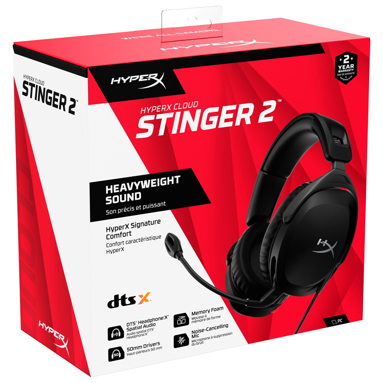 Casque de jeu Cloud Stinger 2 de HyperX - Noir