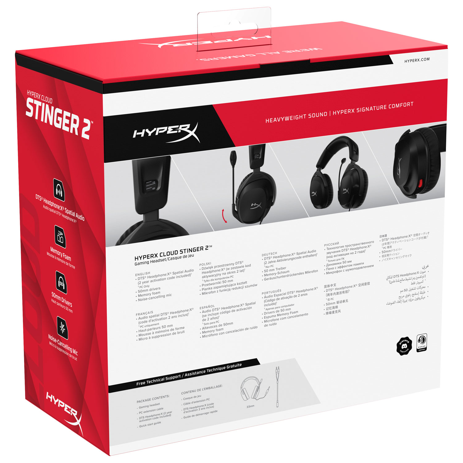 Casque de jeu Cloud Stinger 2 de HyperX - Noir