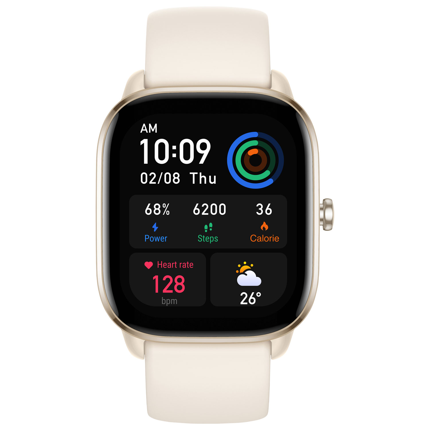Amazfit GTS 4 Mini Smartwatch with Heart Rate Monitor - White