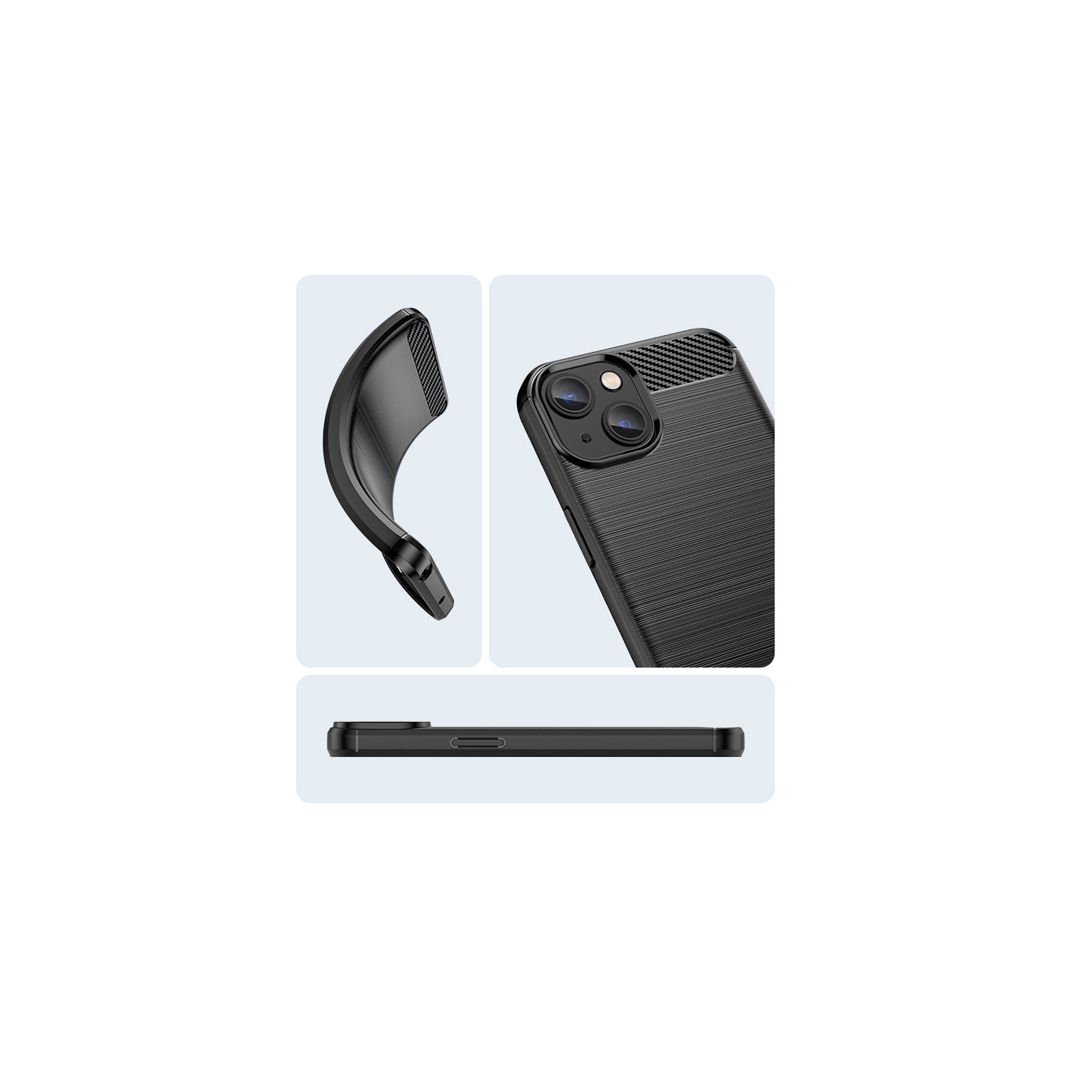 PANDACO Navy Brushed Metal Case for iPhone 14