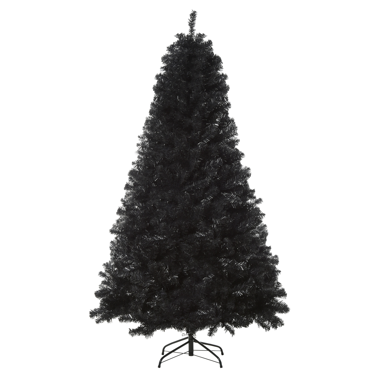 HOMCOM 6ft Artificial Christmas Tree Unlit Douglas Fir with Realistic Branch Tips, Black Halloween Style