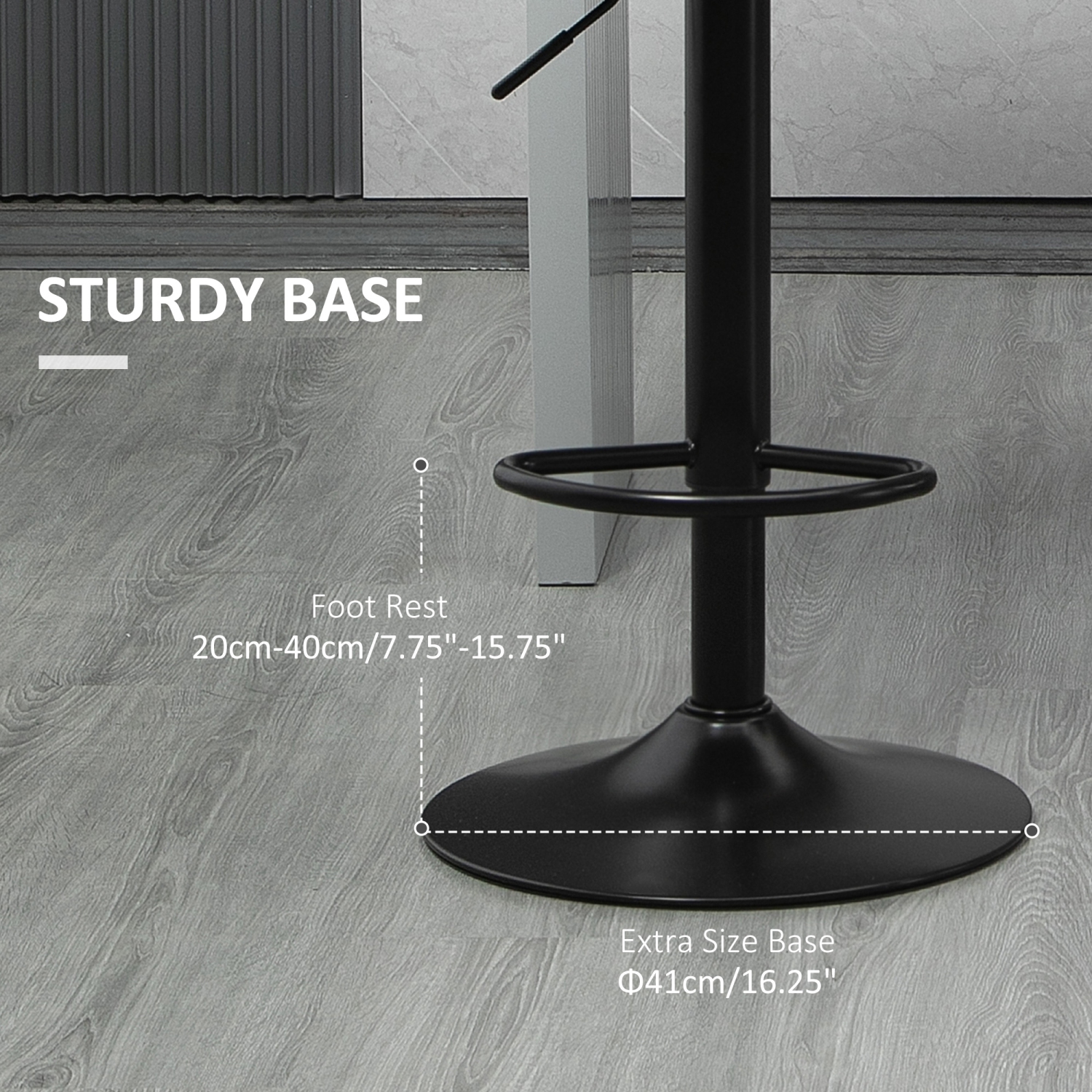 HOMCOM – Ensemble de 2 tabourets de bar ajustables, tabourets pivotants en lin capitonné avec repose-pieds et accoudoirs, chaises de bar pour