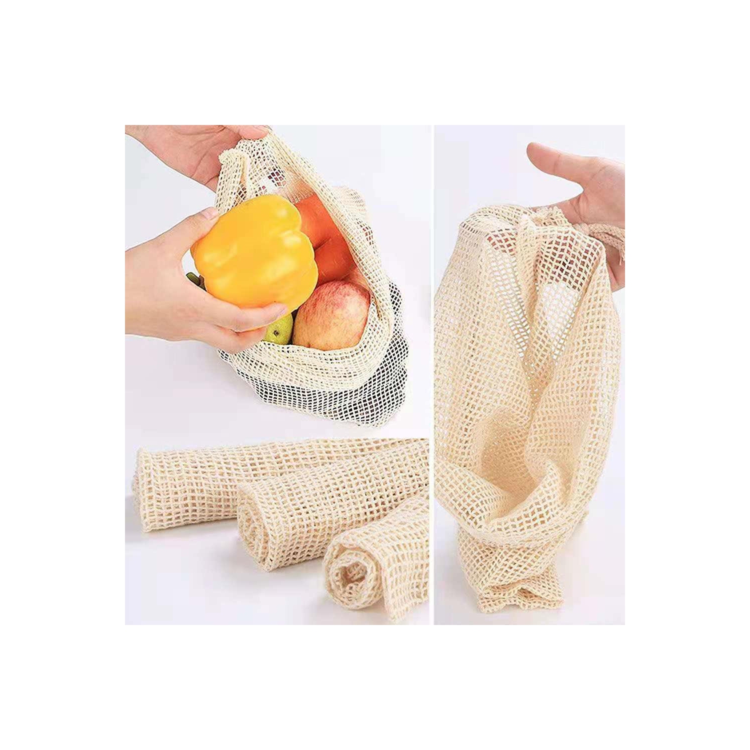 Reusable Cotton Net Shopping Bag Portable Stretchy Mesh Bag, 7