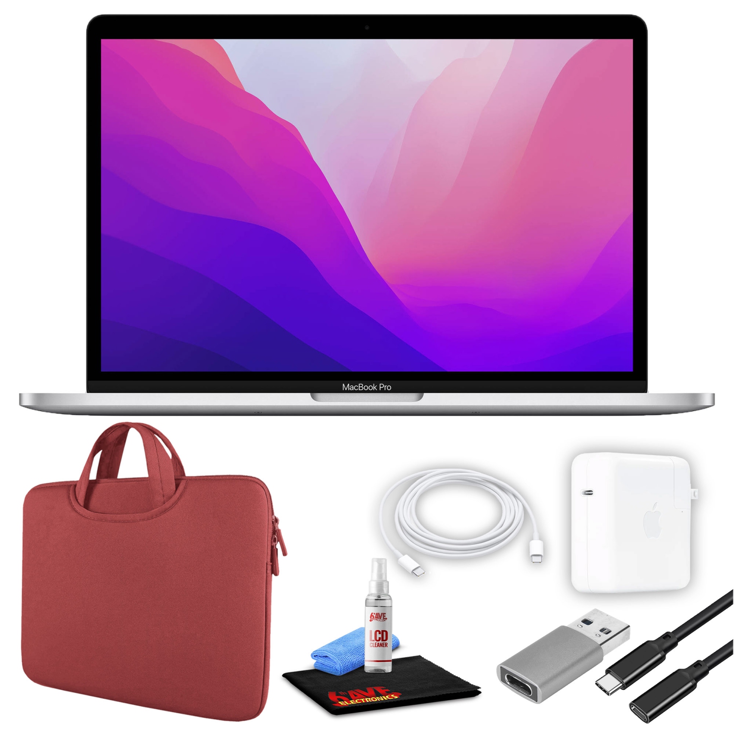 Apple MacBook Pro 13" Laptop (M2, 2022, 256/512GB SSD, 2-Colors) + Red Bundle