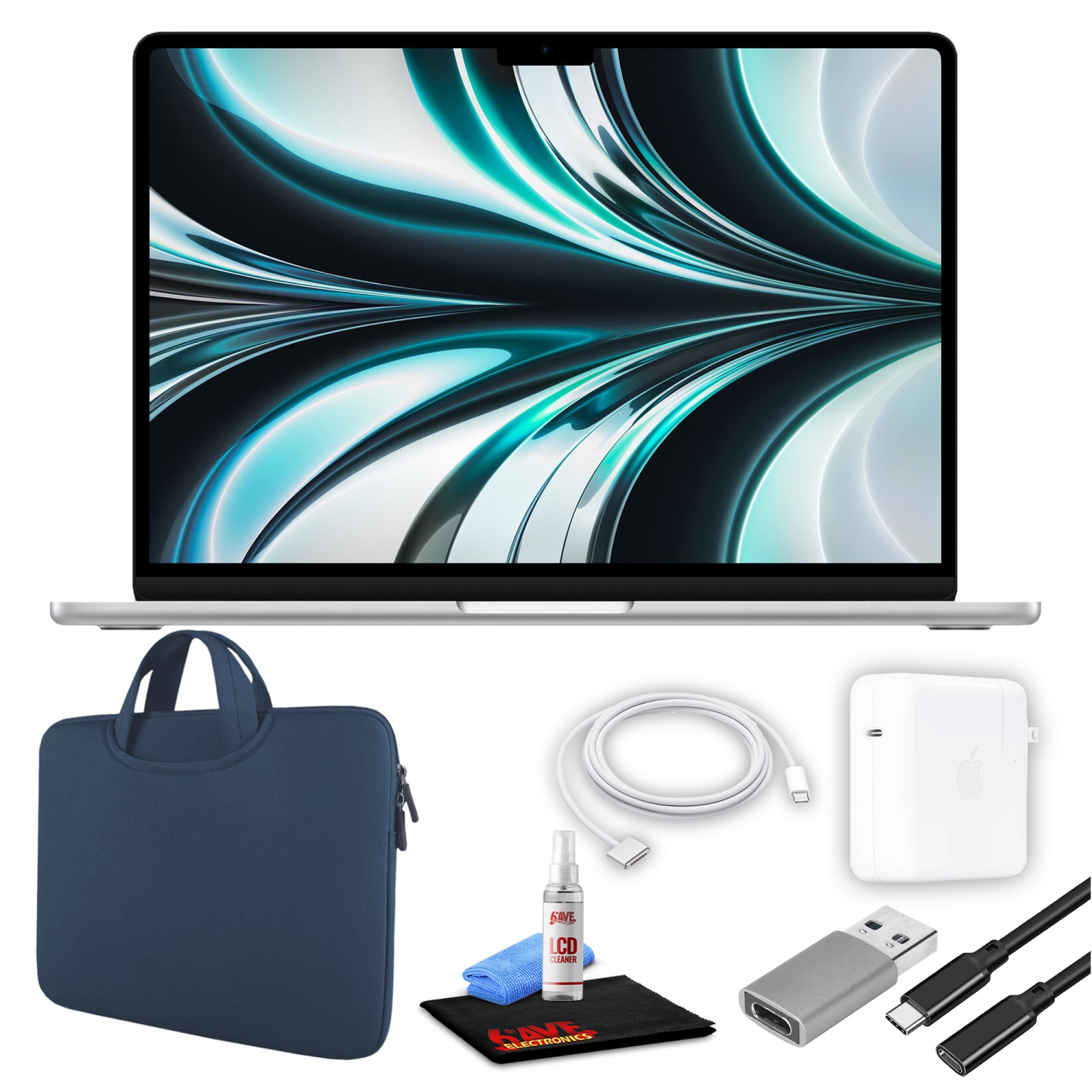 Apple MacBook Air 13" Laptop (M2, 2022, 256/512GB SSD, 4-Colors) + Blue Bundle