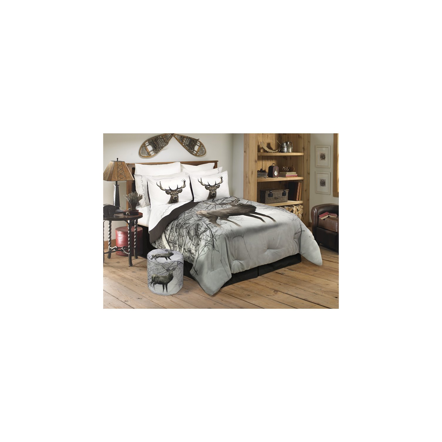 Safdie & Co. 3-piece Deer Microfiber Double Queen Comforter Set in Multi-Color