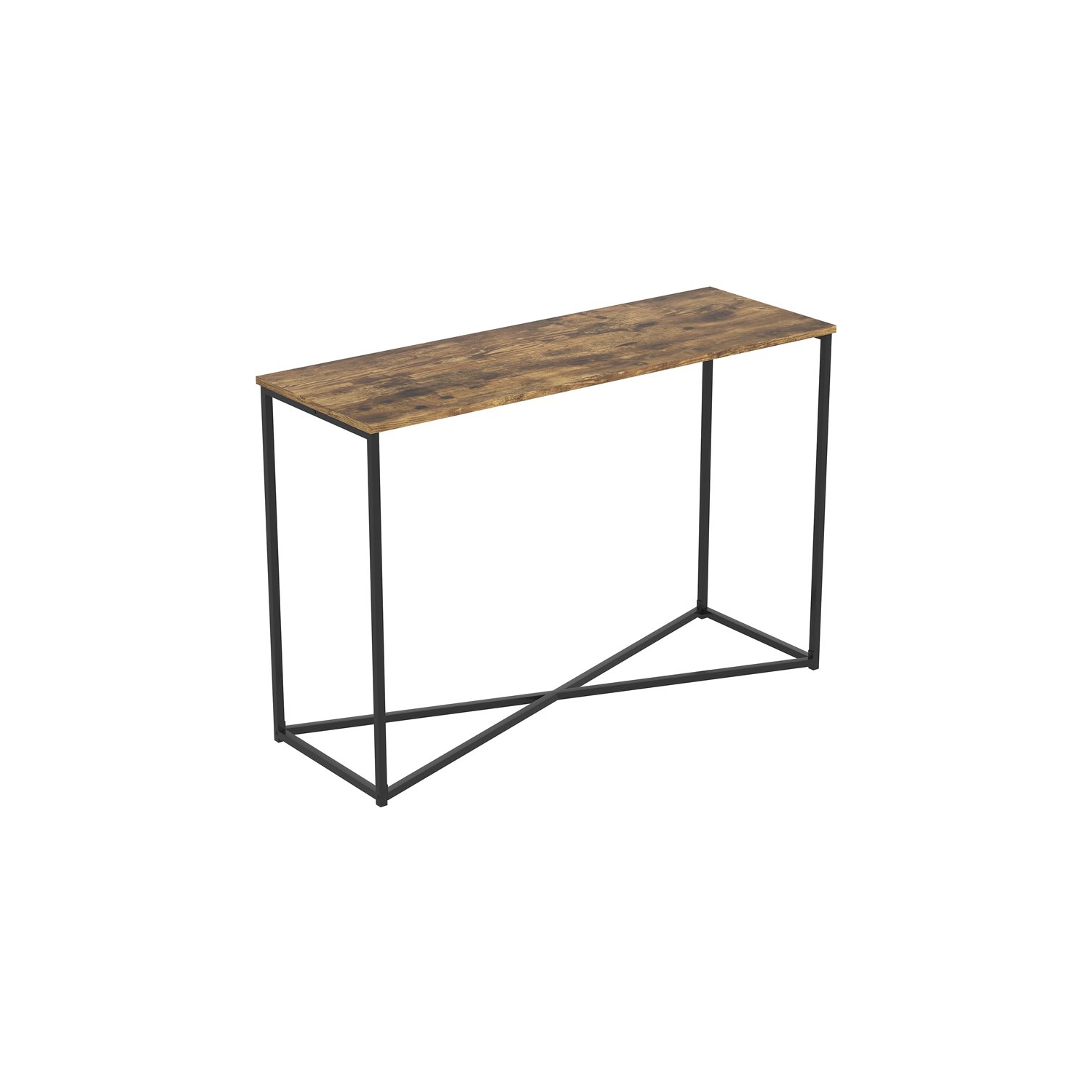 Safdie & Co. – Table console en X noire en bois récupéré brun, 44 po long