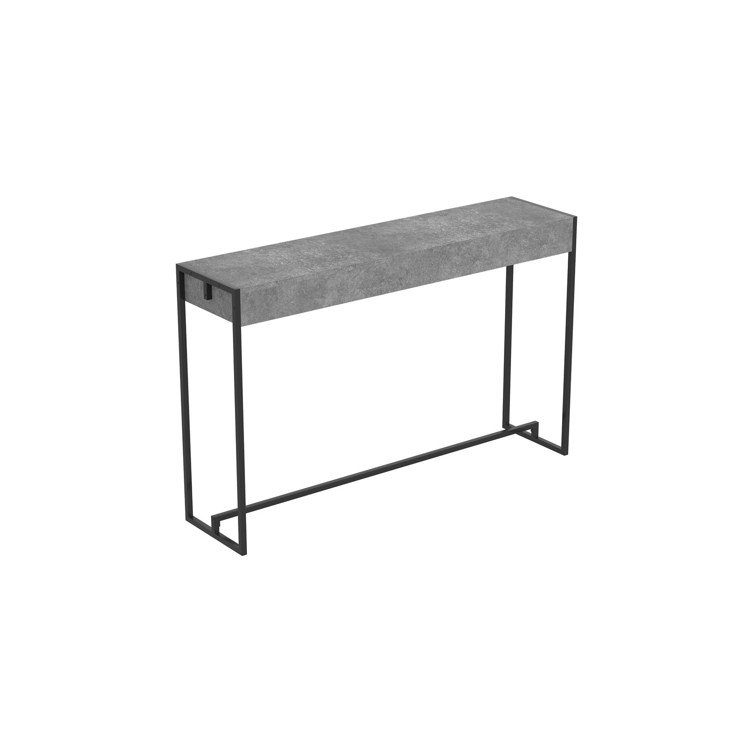 Safdie & Co. 47"L Console Table with Black Metal Legs in Dark Cement