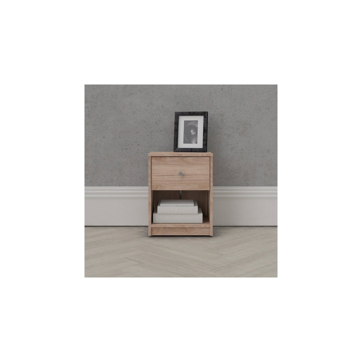 Tvilum Canada 2-Piece Furniture 1-Drawer Nightstand Set in Jackson Hickory