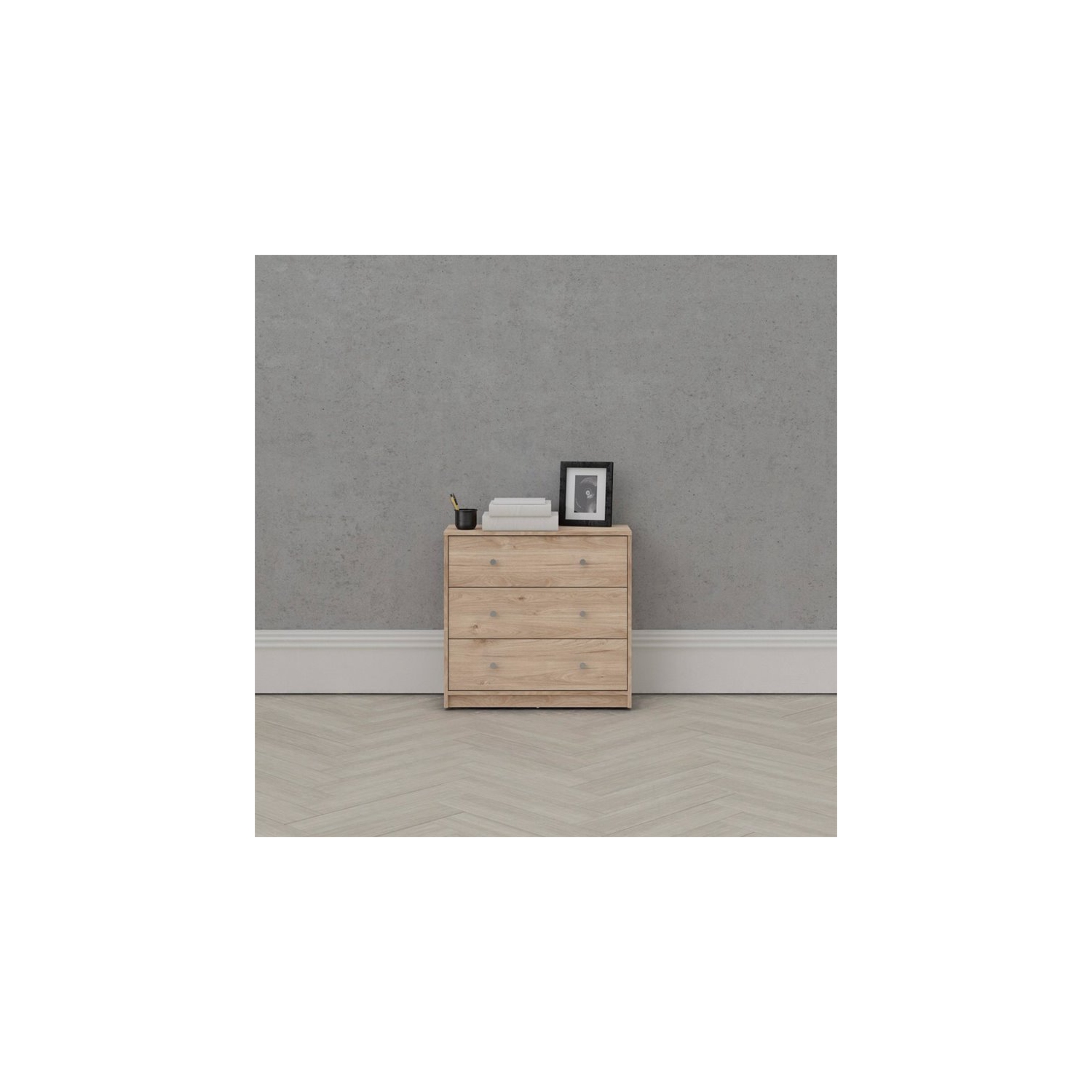 Ensemble de 2 pièces avec table de chevet à 1 tiroir et commode à 3 tiroirs Tvilum Canada