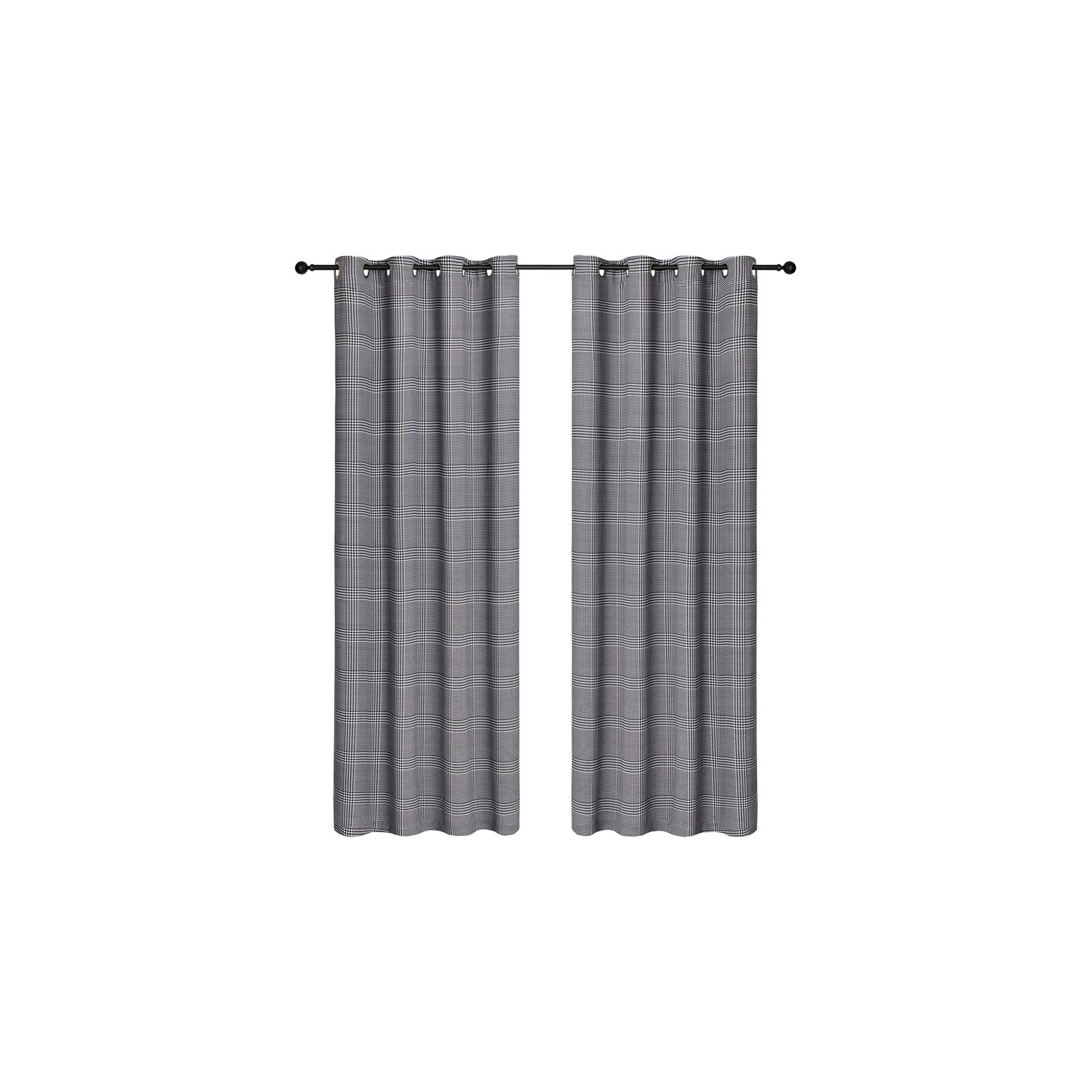 Safdie & Co. Curtain Room Darkening Houndstooth Check in Multi-Color