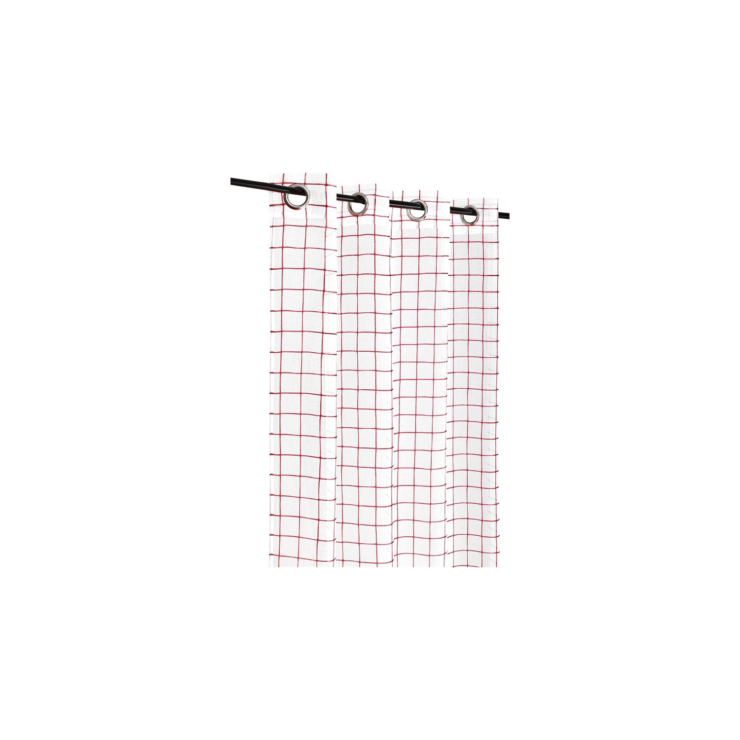 Safdie & Co. Wrinkle Free Curtain Sheer Check 84"L in Red
