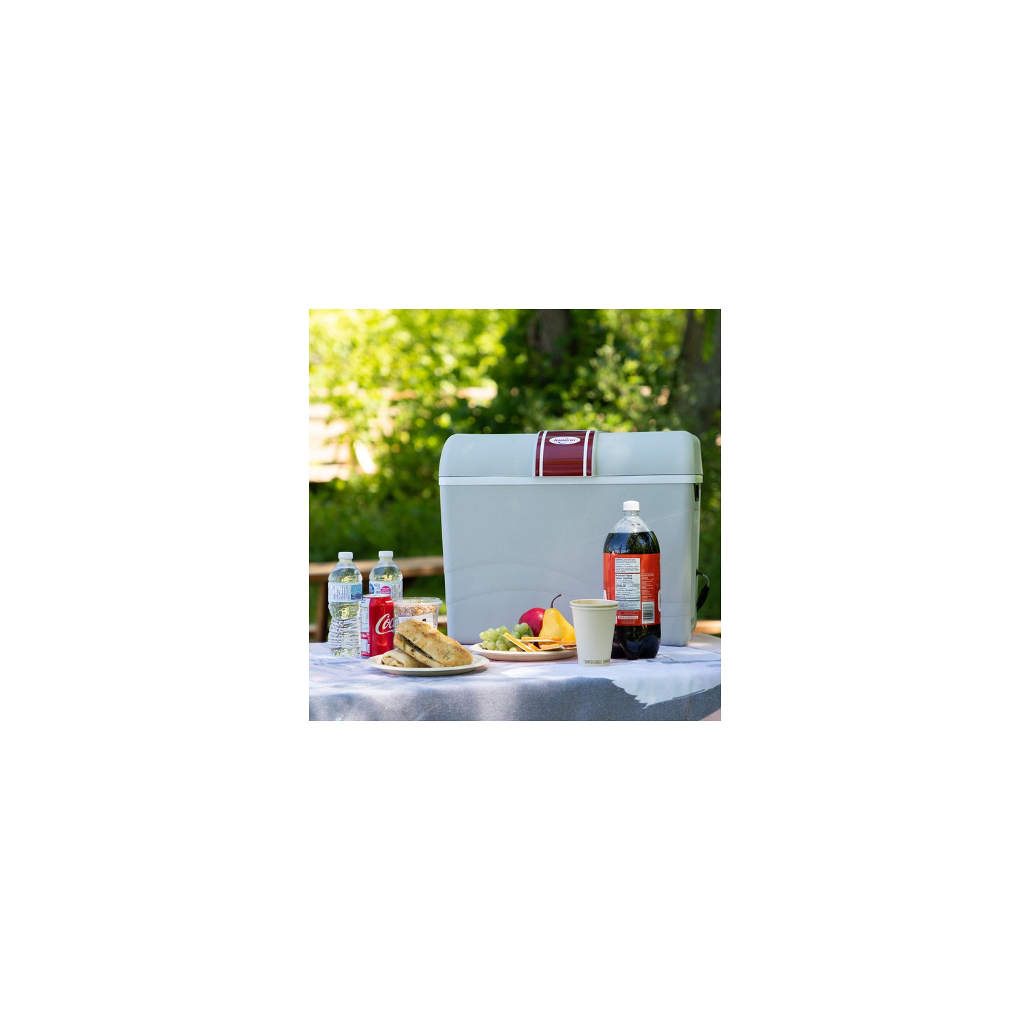 Koolatron Thermoelectric Iceless 12 Volt Cooler Warmer 45 qt, Electric Portable Car Cooler with DC Plug, Grey and White, for Travel Camping Fishing