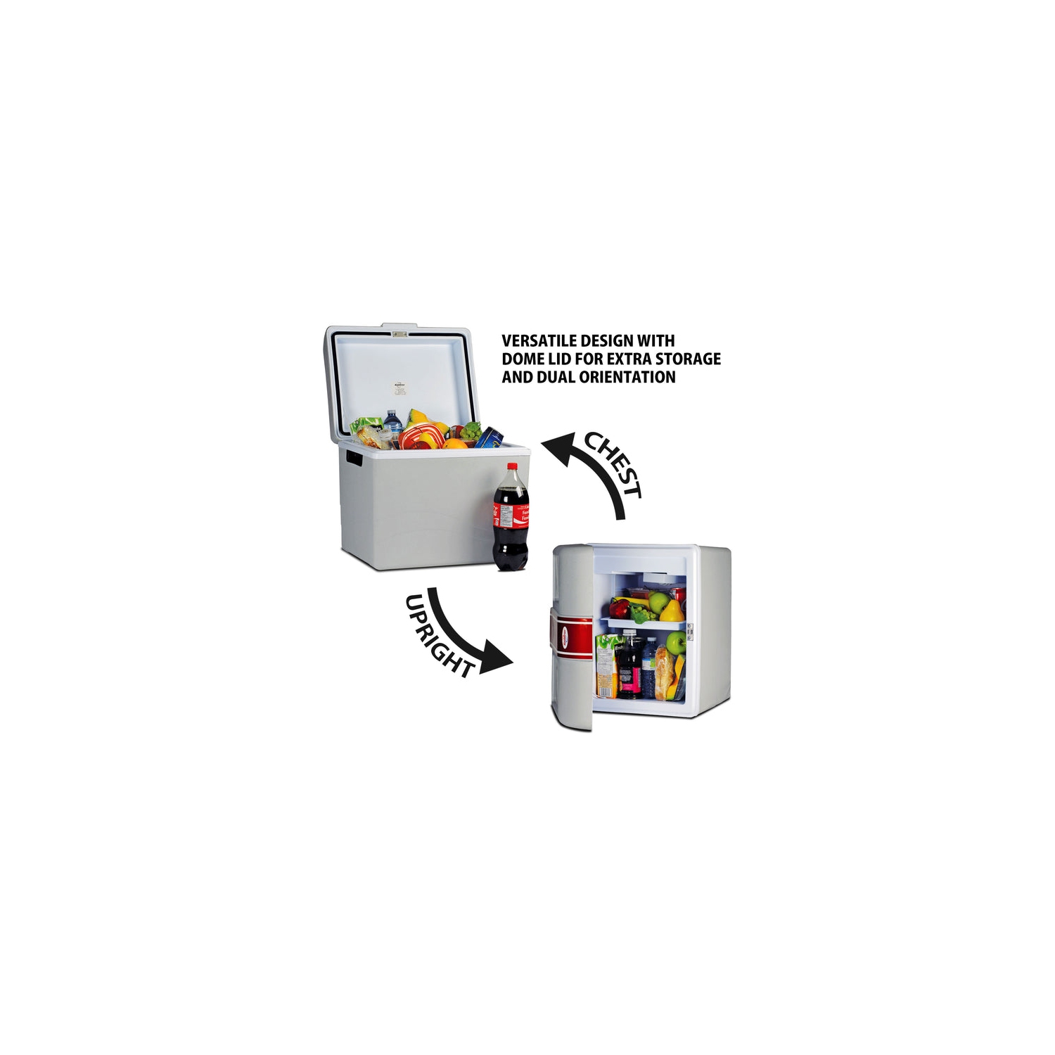 Koolatron Thermoelectric Iceless 12 Volt Cooler Warmer 45 qt, Electric Portable Car Cooler with DC Plug, Grey and White, for Travel Camping Fishing