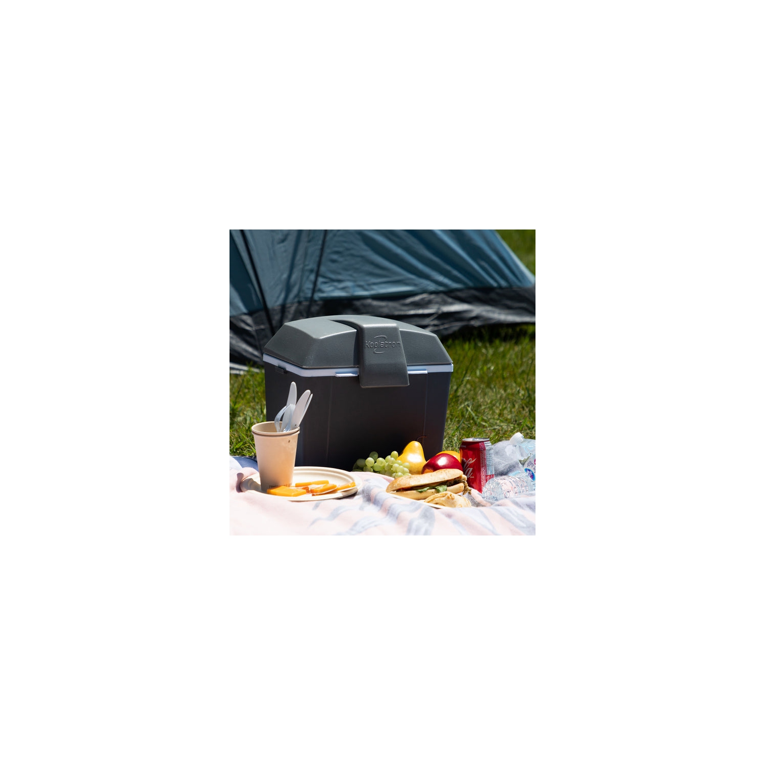 Koolatron – glacière thermoélectrique sans glace de 12 volts, 9.8 pintes, glacière électrique portative pour l’auto avec prise c.c., gris et blanc,